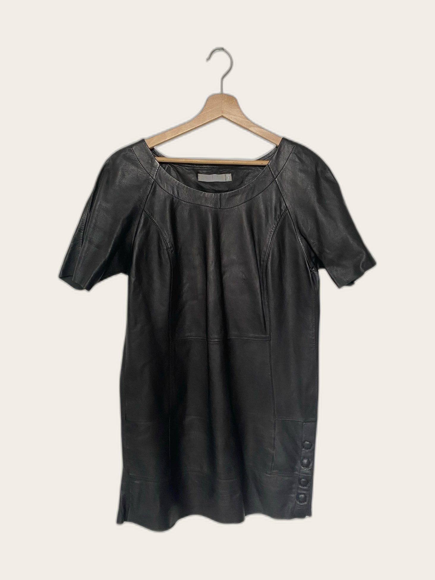 Leren mini-jurk