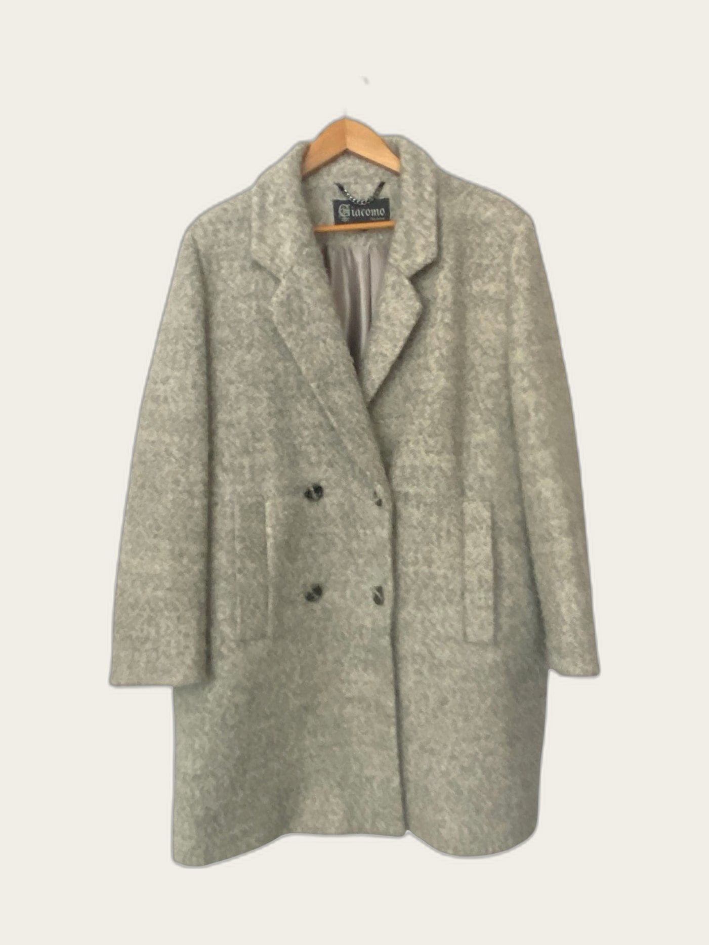 Wollen bouclé winterjas
