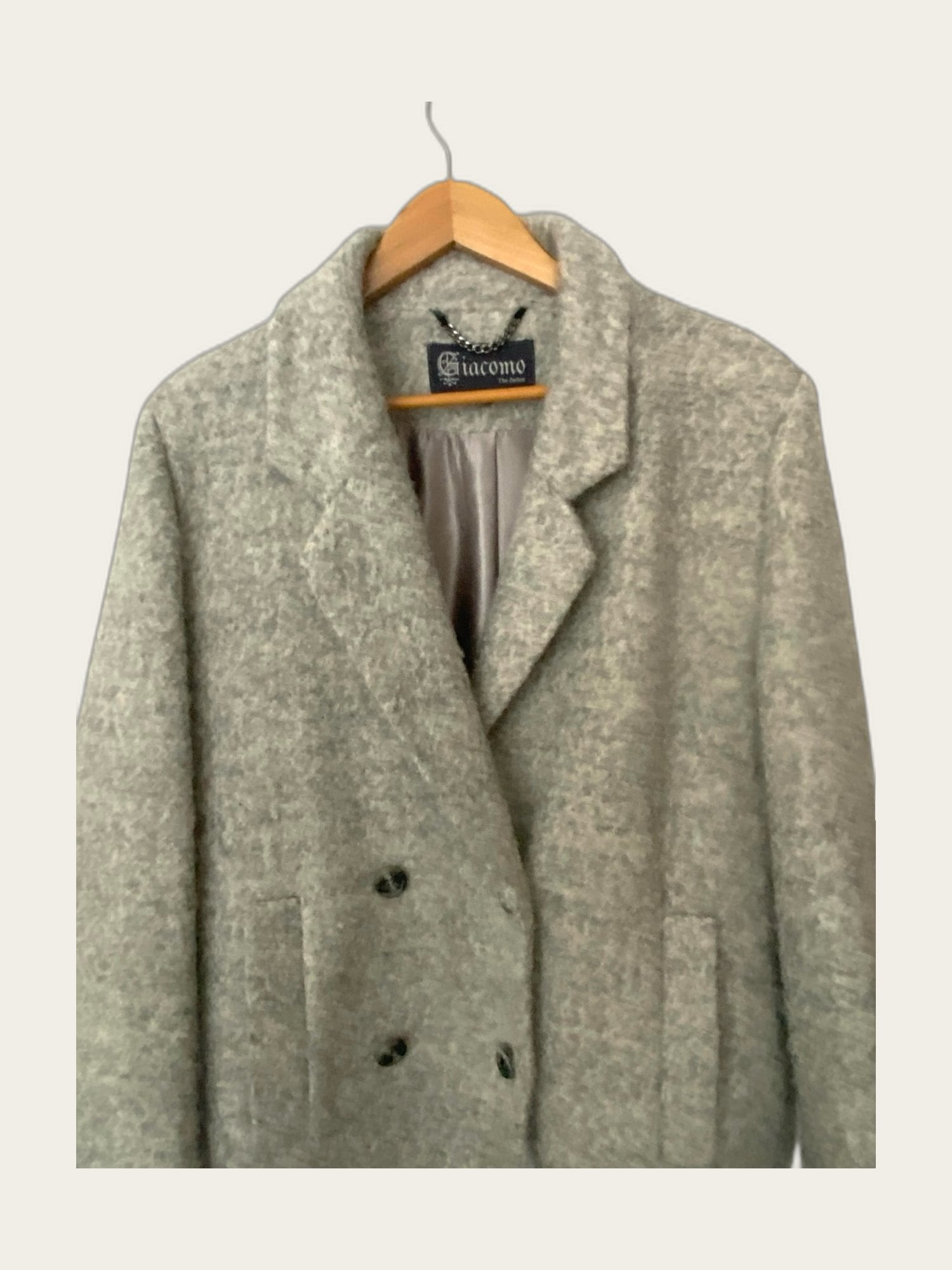 Wollen bouclé winterjas