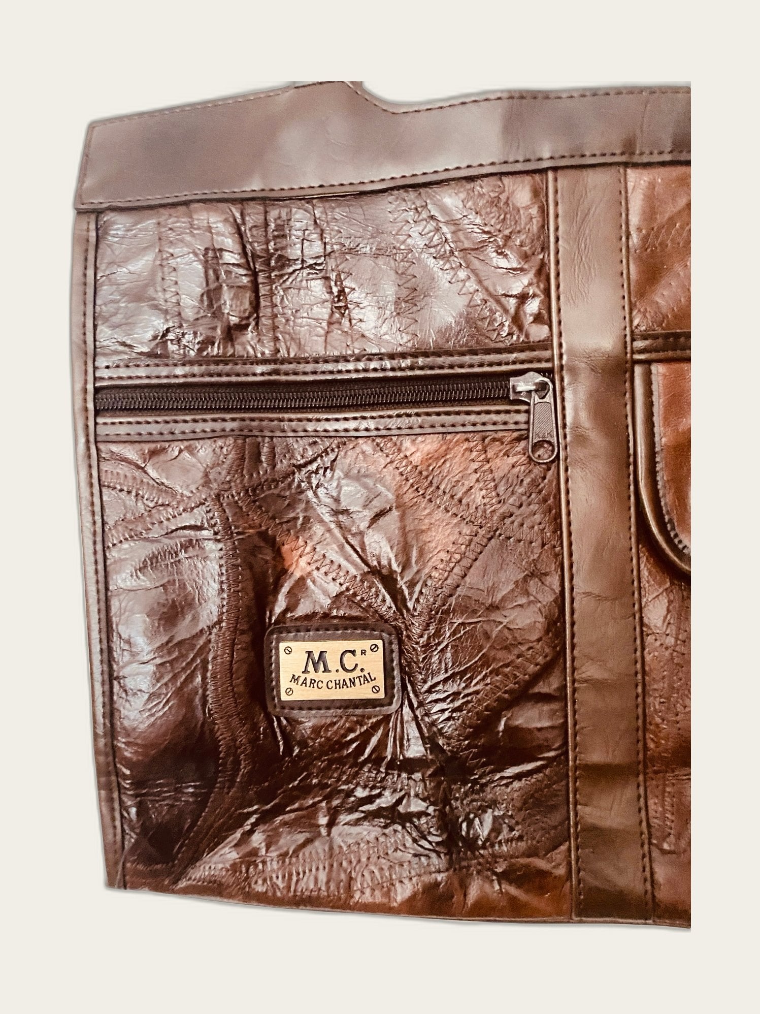 Vintage leren patchwork handtas