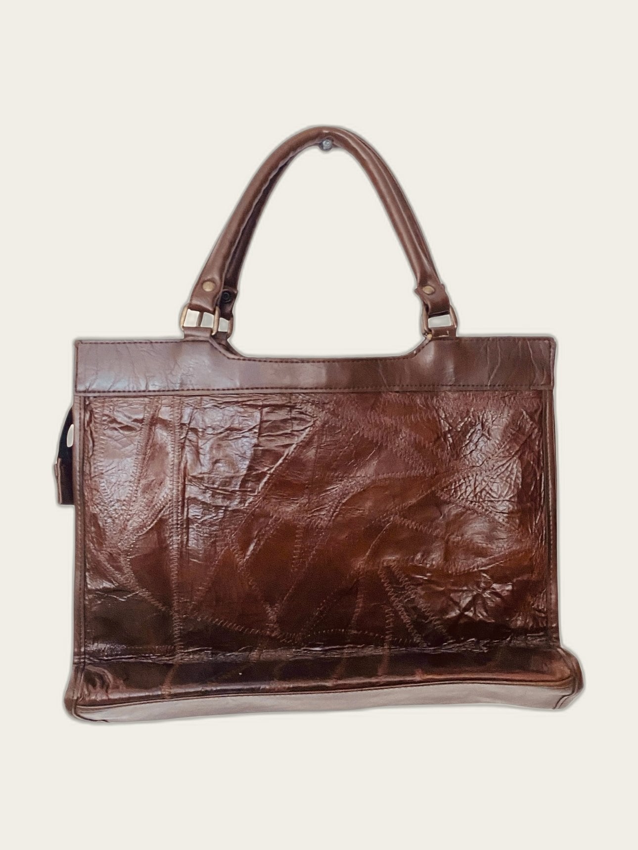 Vintage leren patchwork handtas
