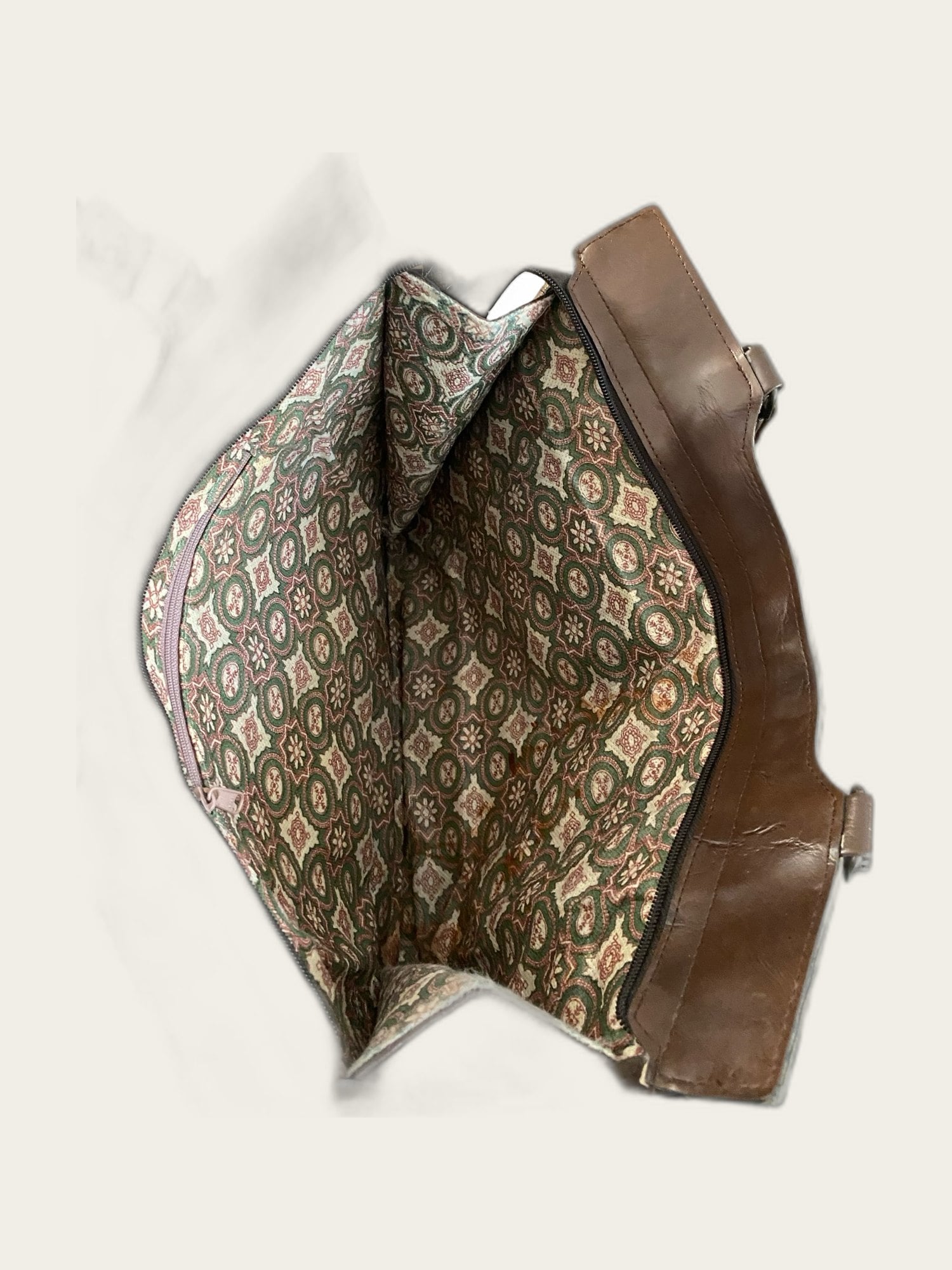 Vintage leren patchwork handtas