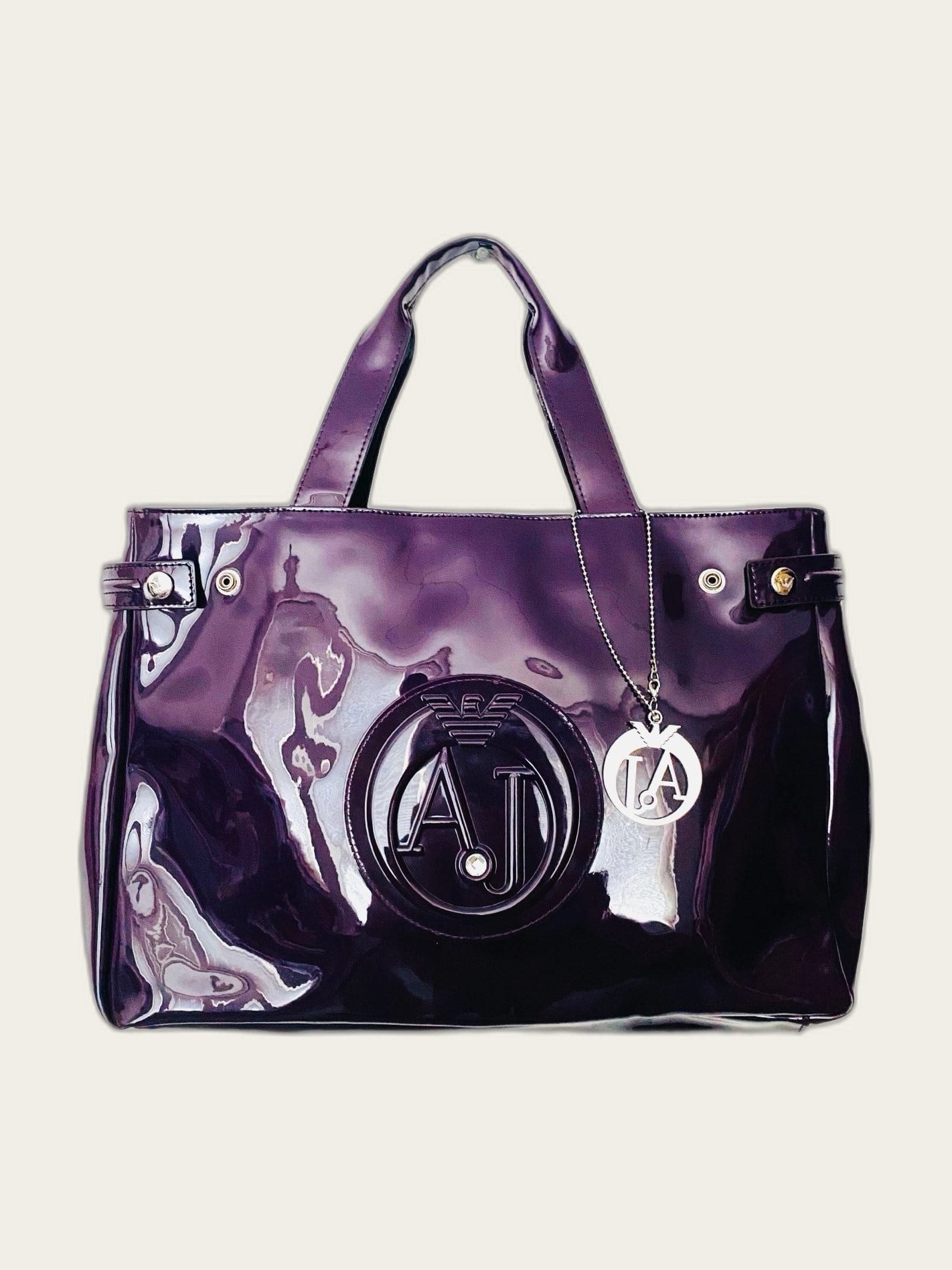 Hoogglans shopper / tote bag nieuw met stofzak