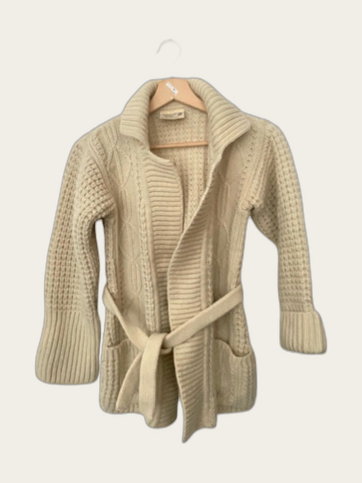 Prachtige dikke vintage wollen Iers Aran vest