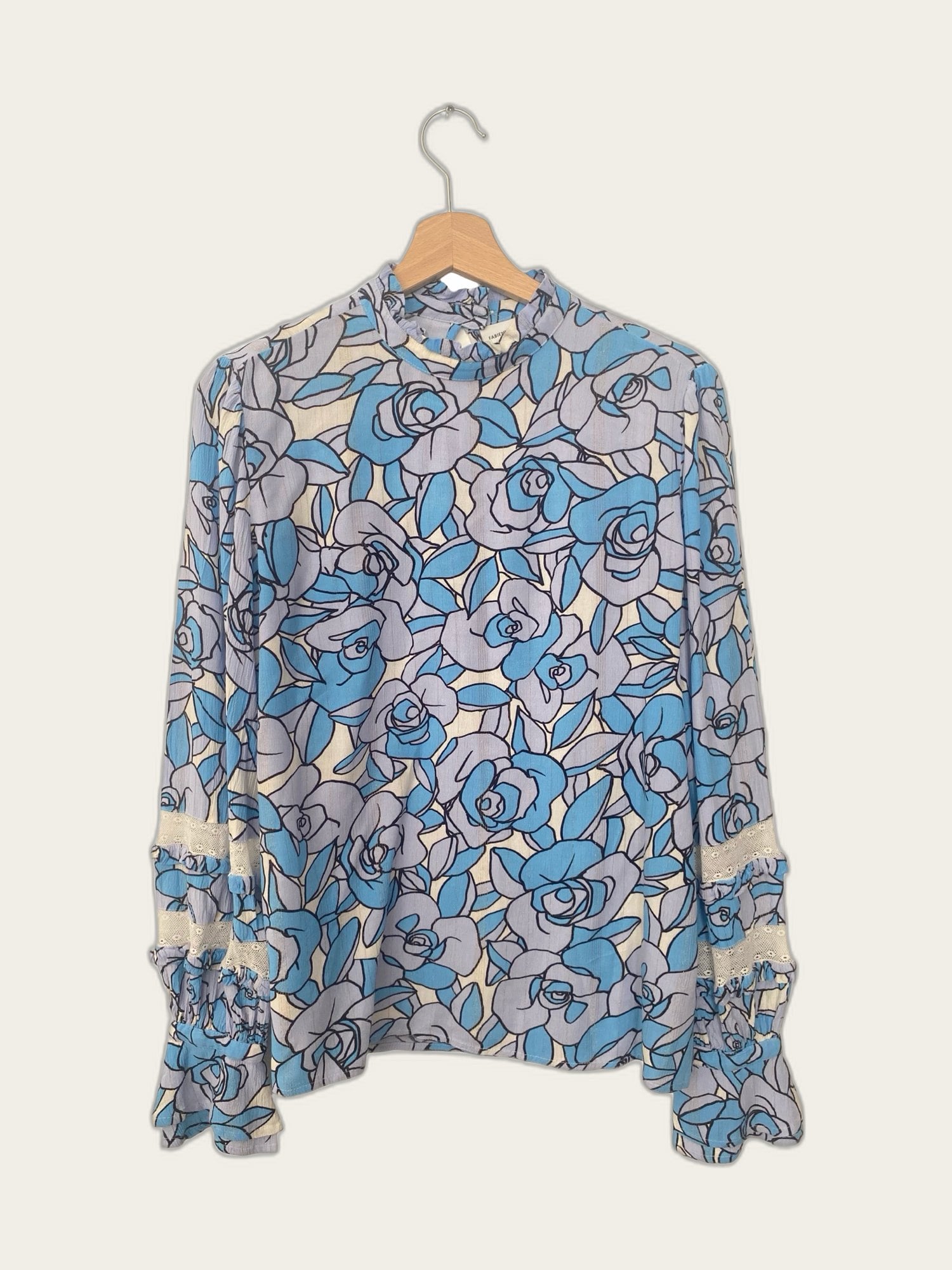 Boho blouse met kant in mouw