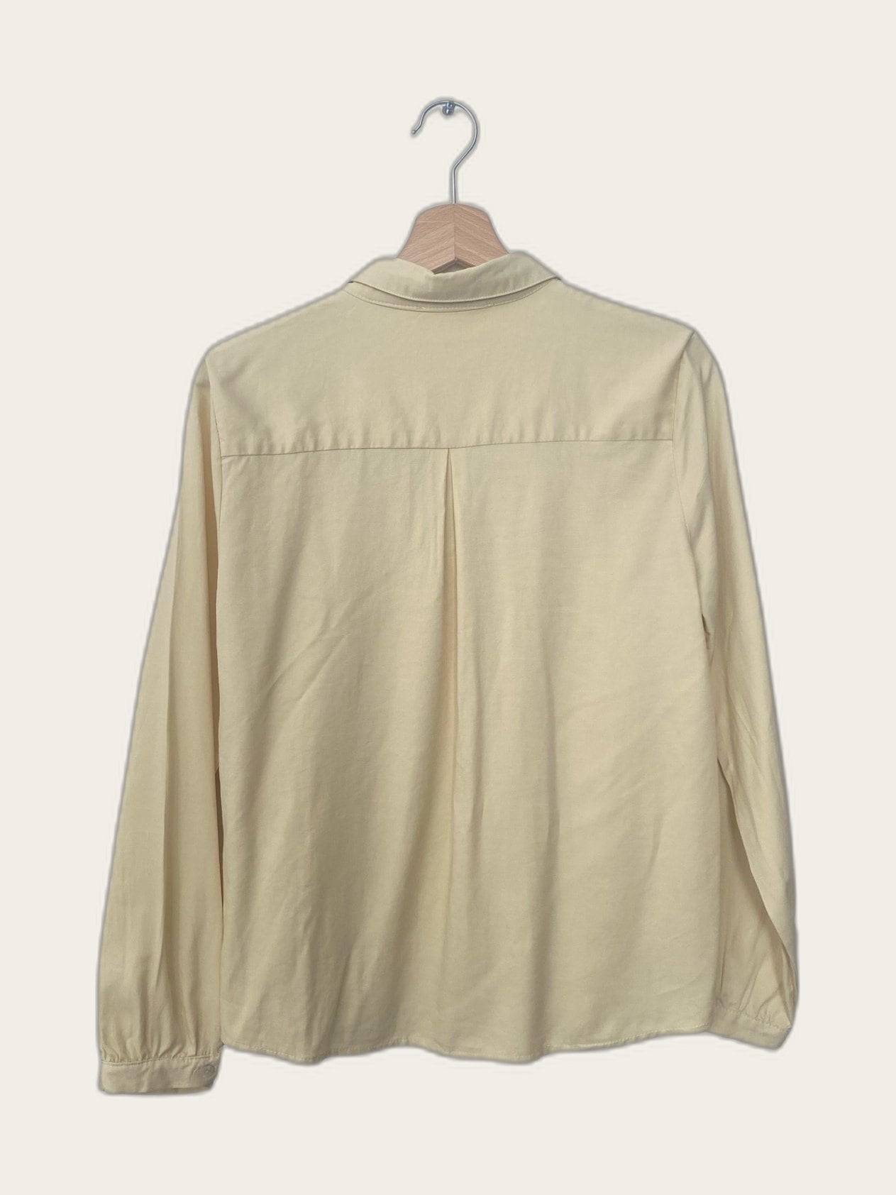 Vintage blouse met goudkleurige franje-bies op voorpand