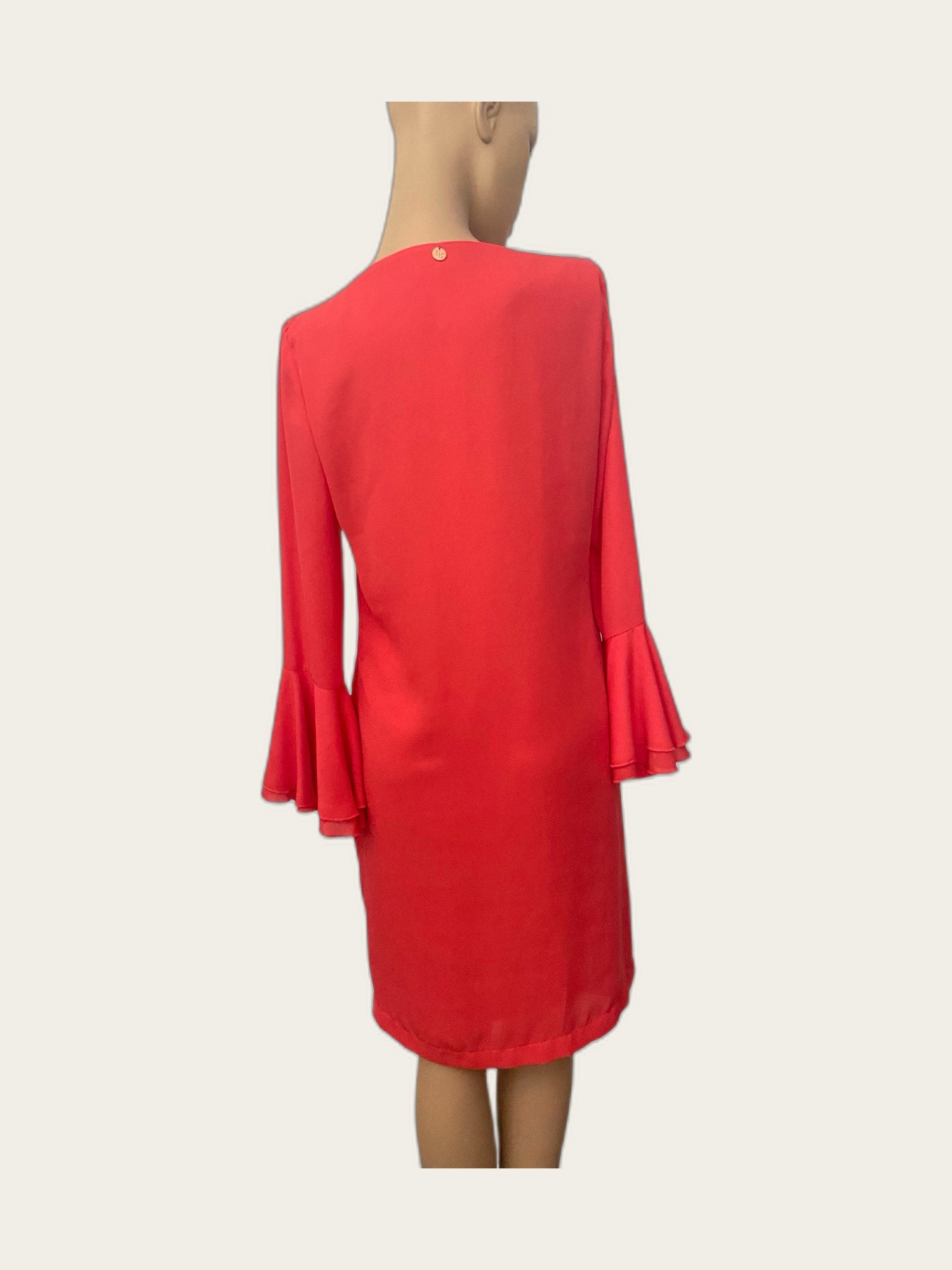 Jurk midi met trompetmouwen