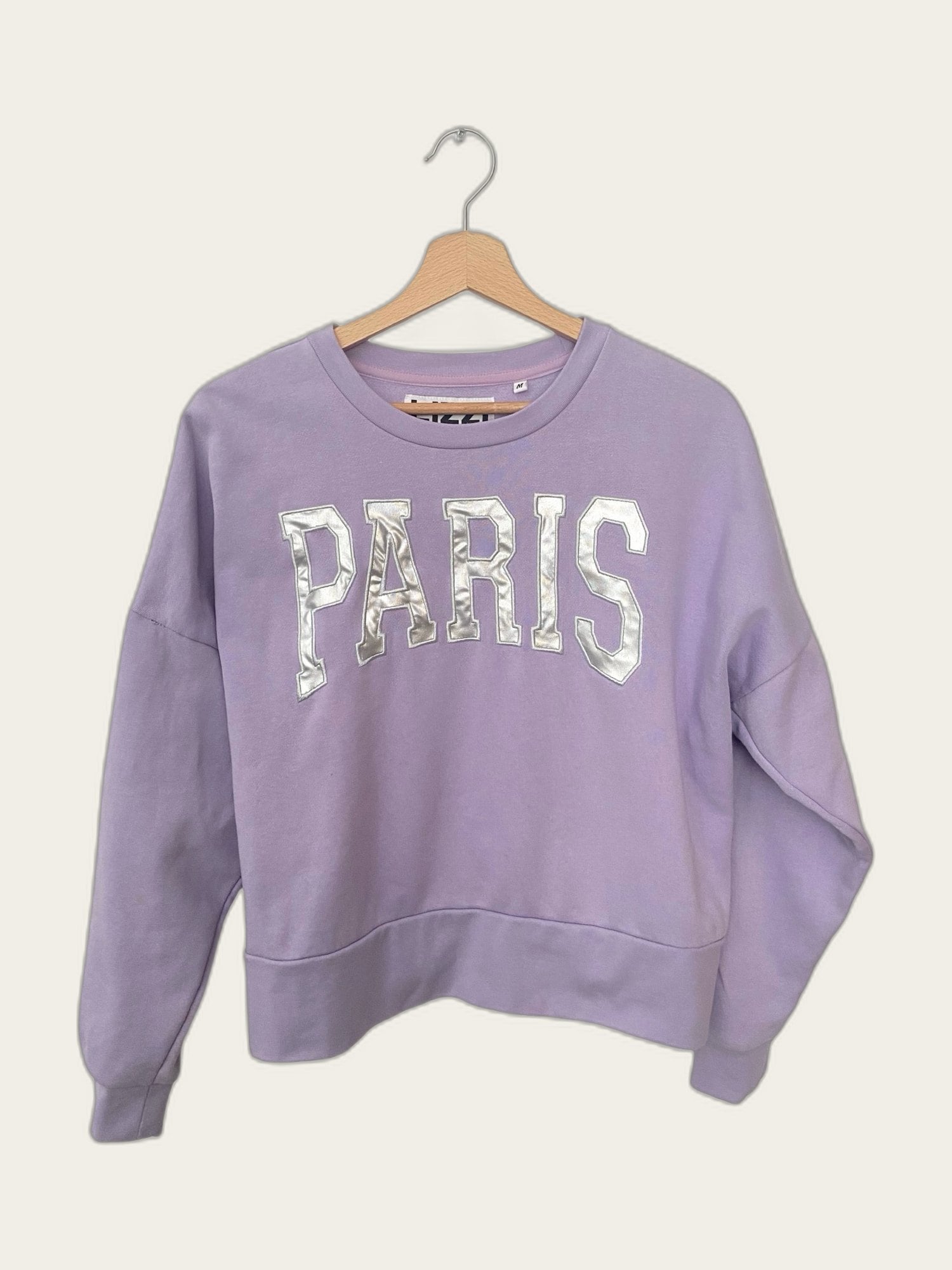 Sweater Paris in zilver opdruk