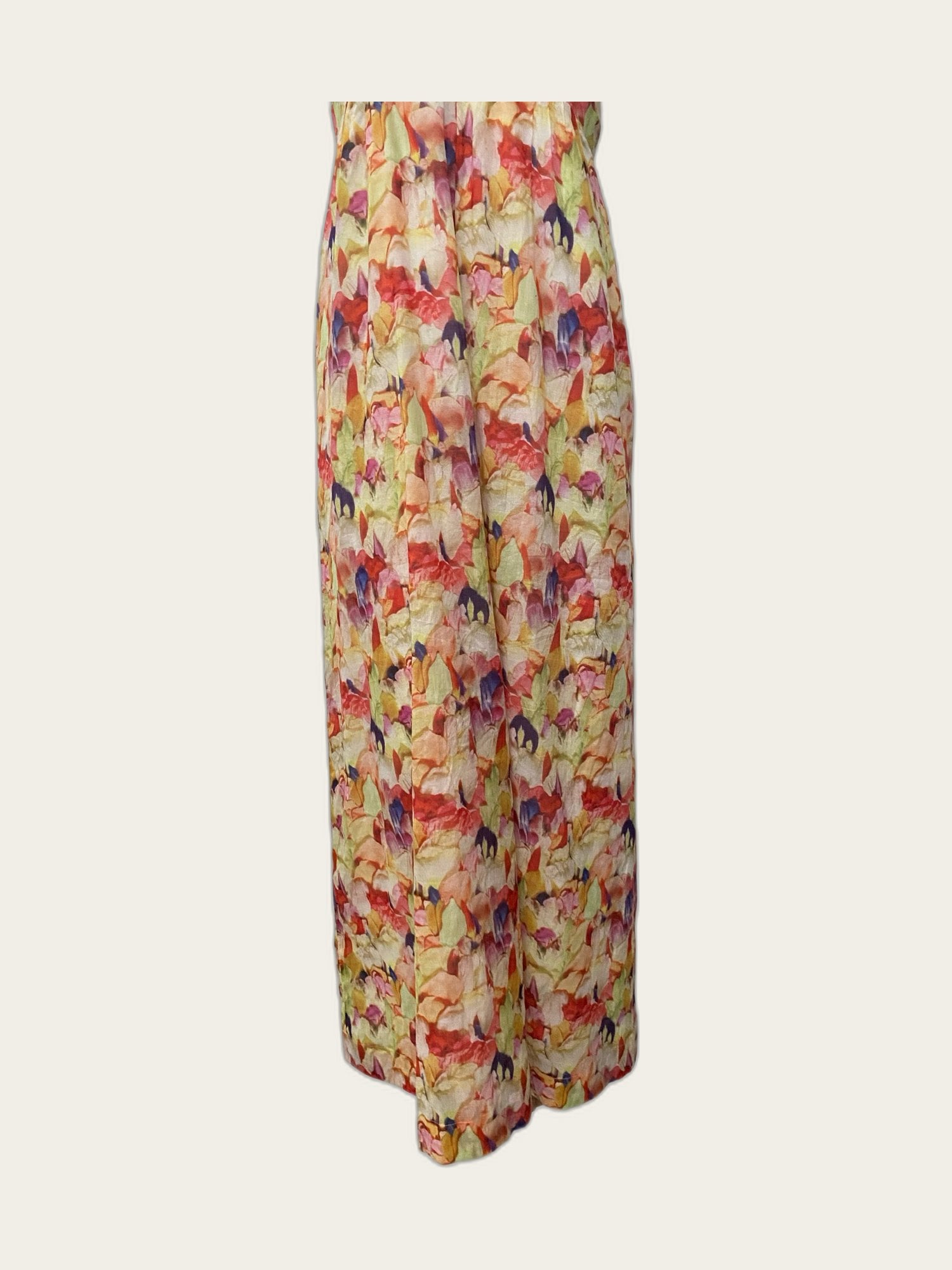 Romantisch gebloemde maxijurk katoen soft colours