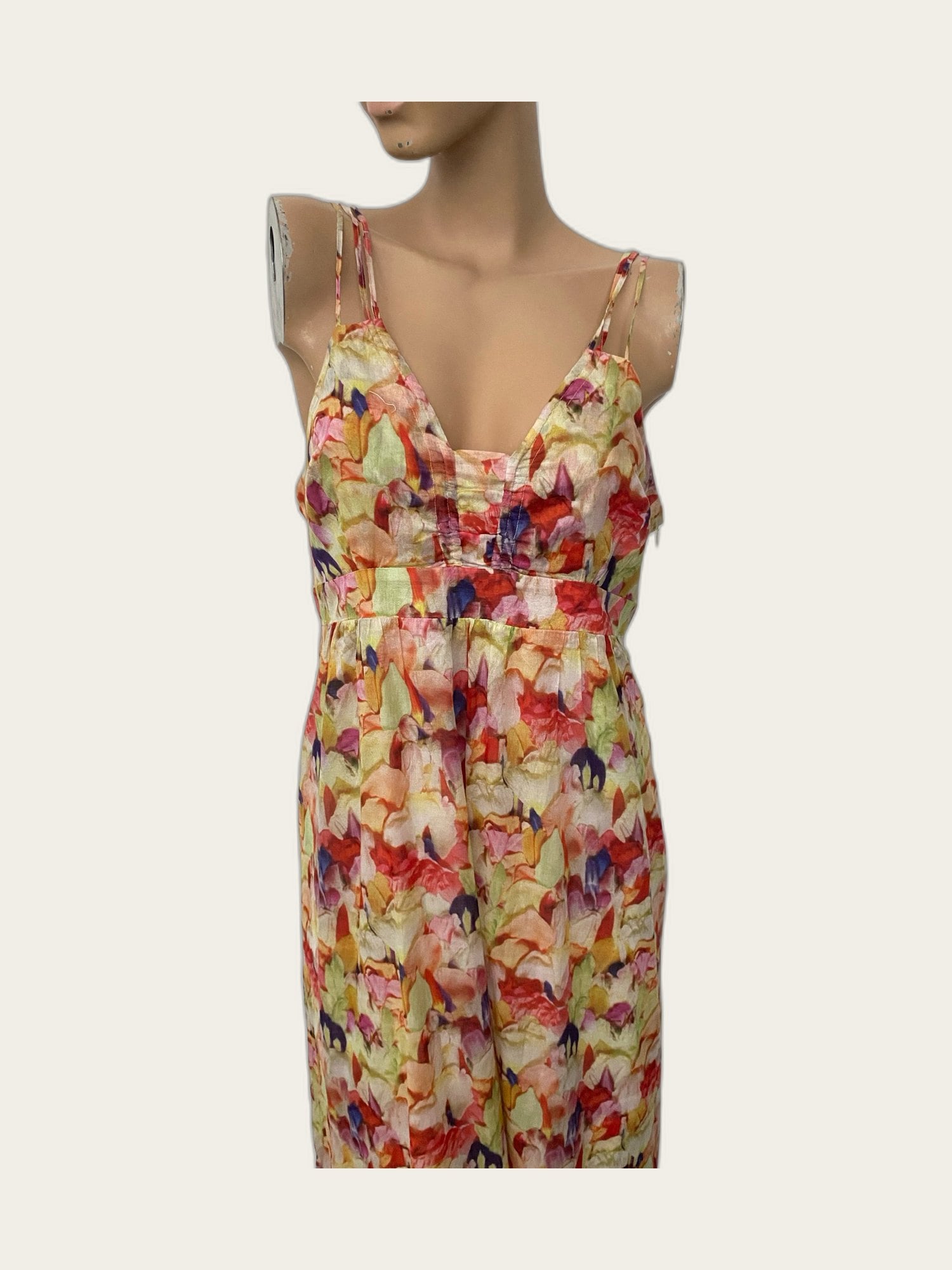 Romantisch gebloemde maxijurk katoen soft colours