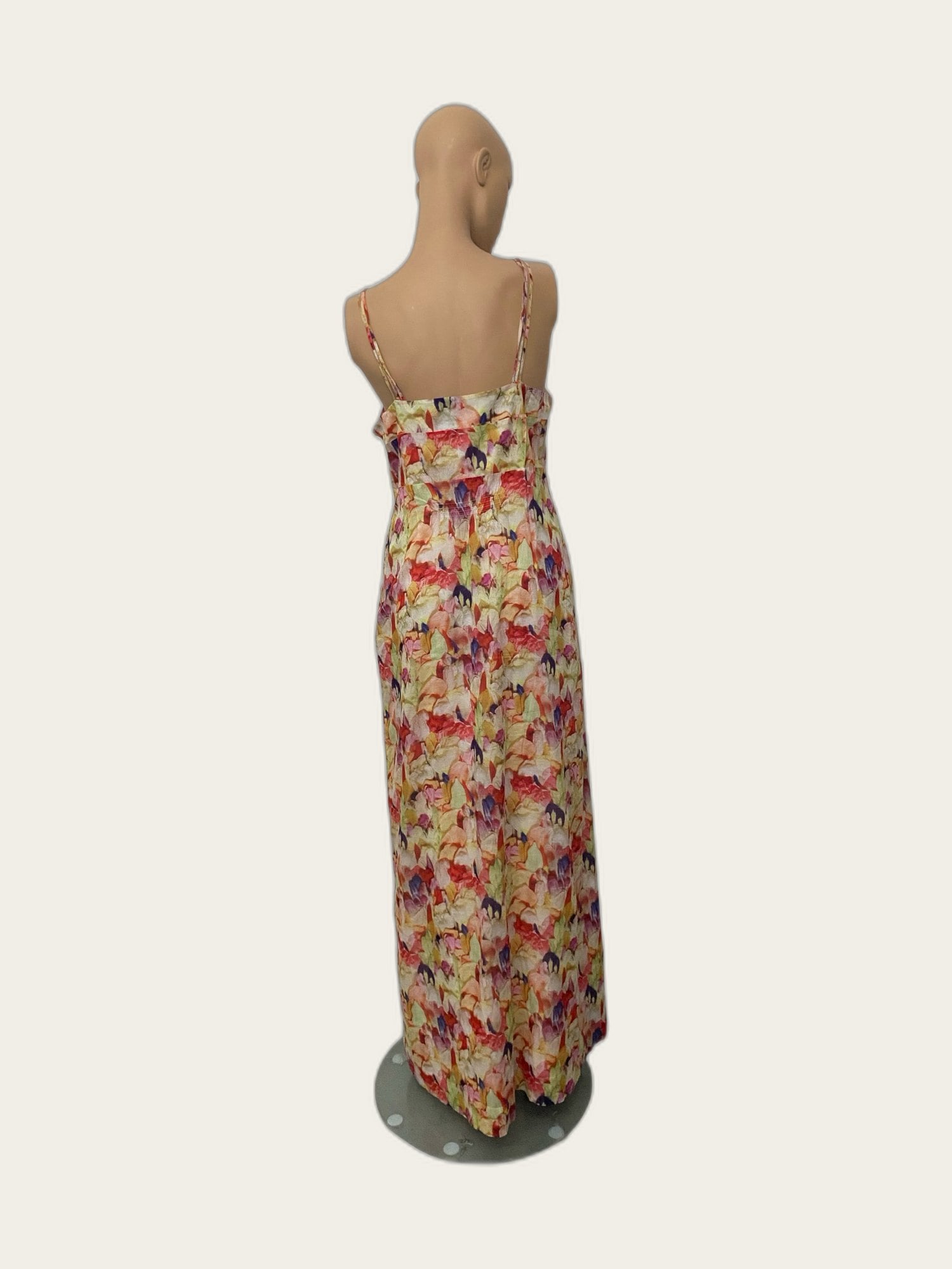 Romantisch gebloemde maxijurk katoen soft colours