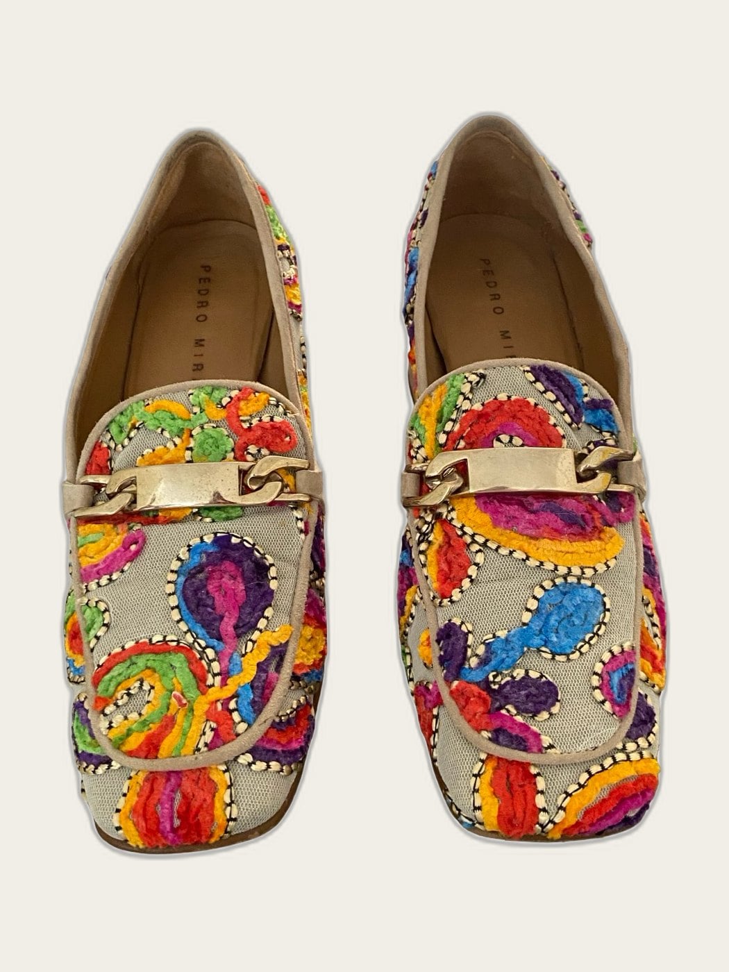 Geborduurde suède loafers met hak. Mast 38,5 !!