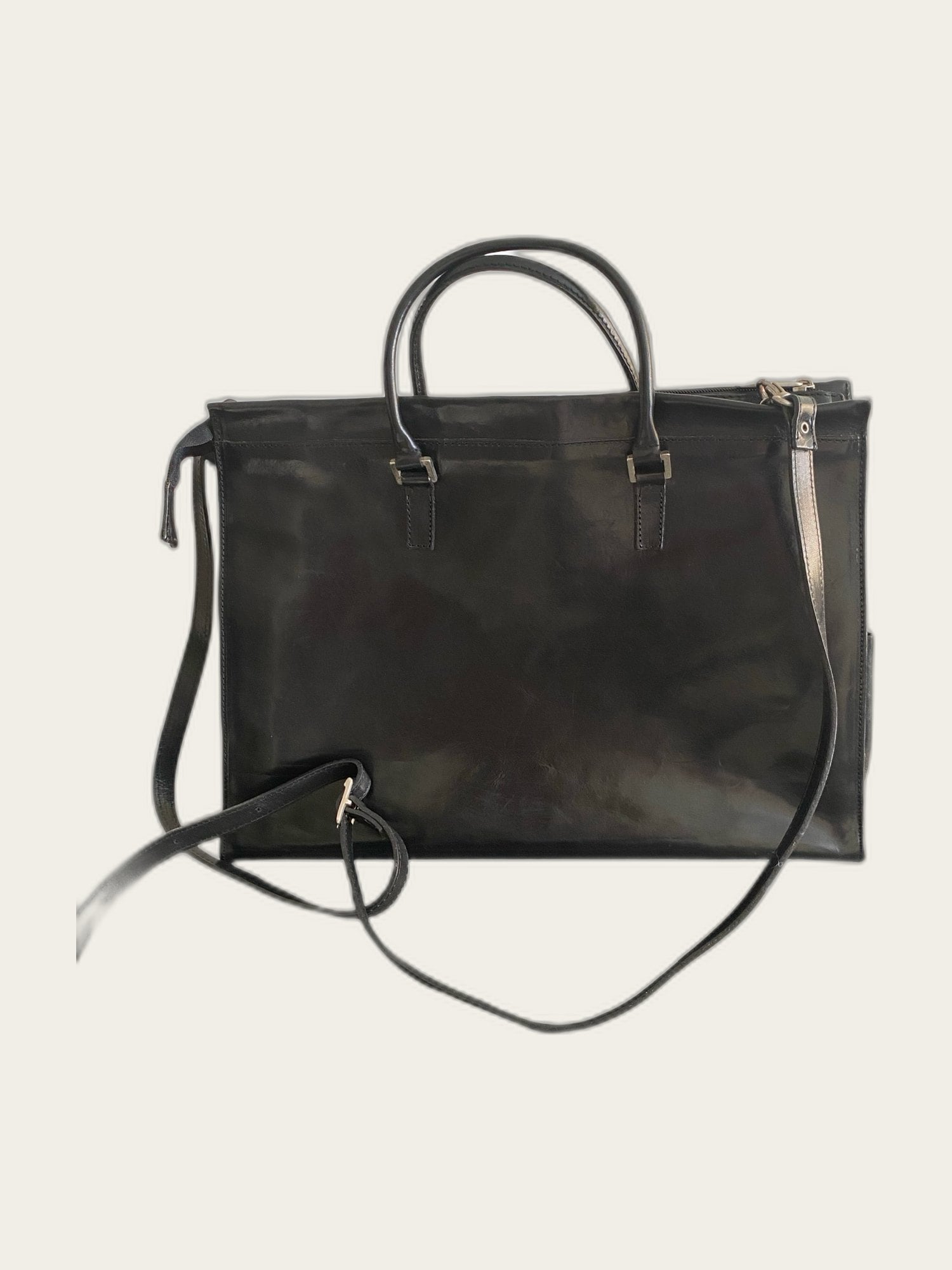 Leren vintage tote bag
