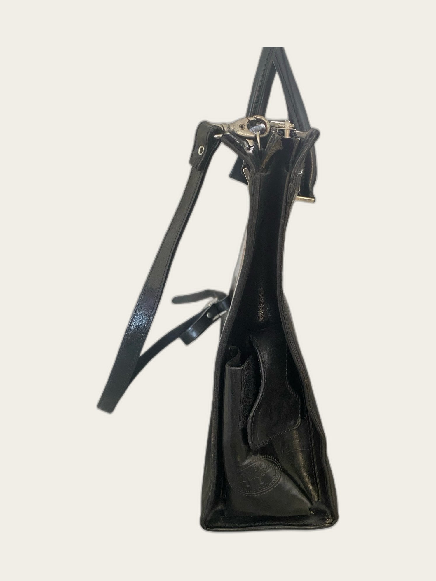 Leren vintage tote bag