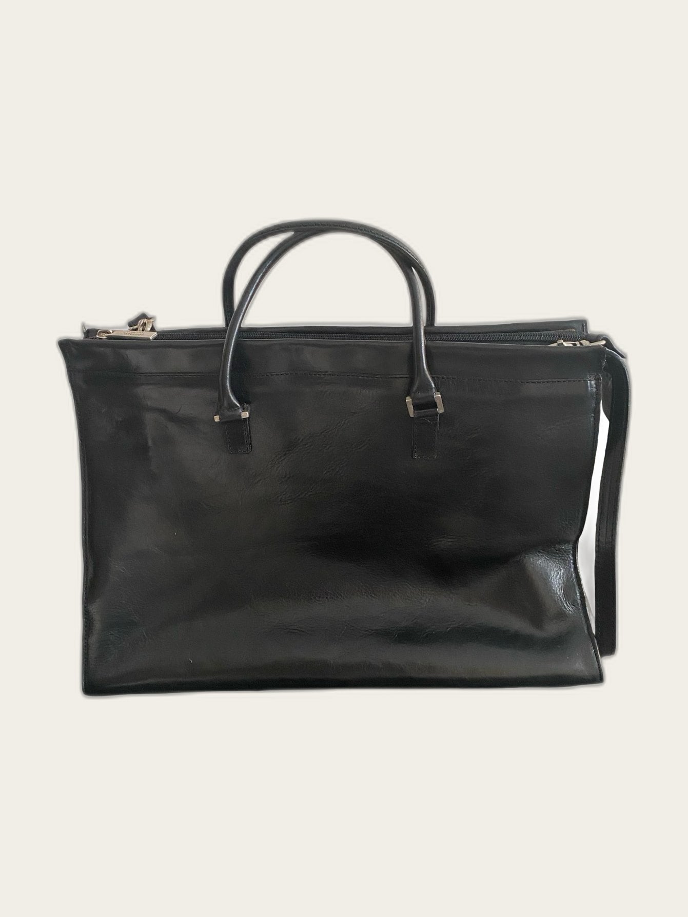 Leren vintage tote bag