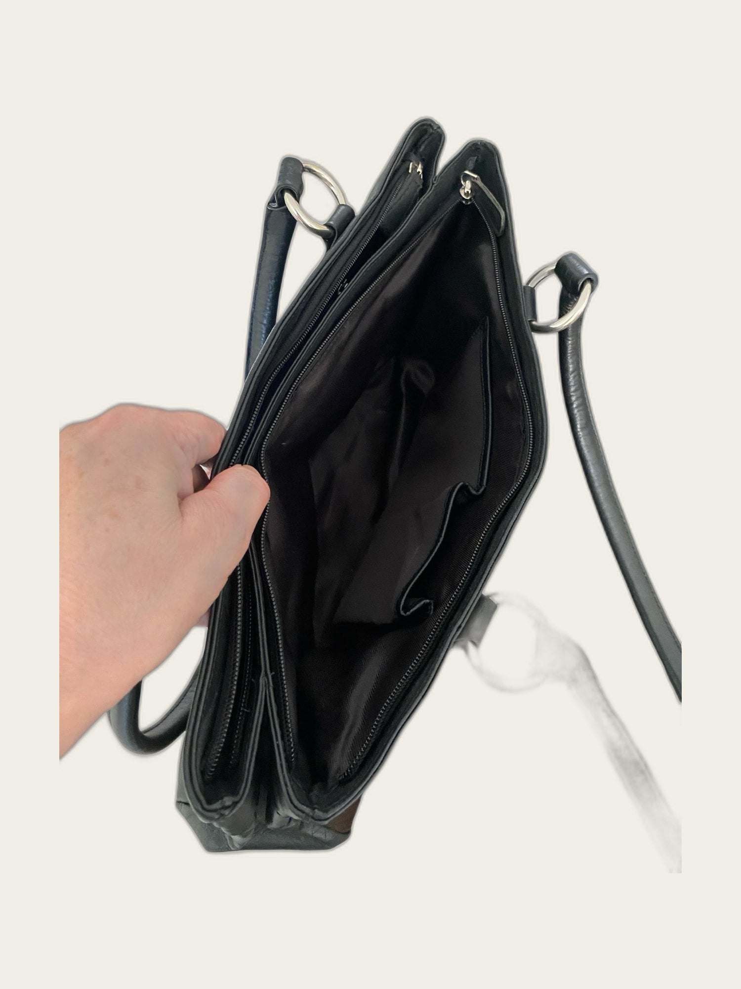 Cowhidebag leder wast-west tote model