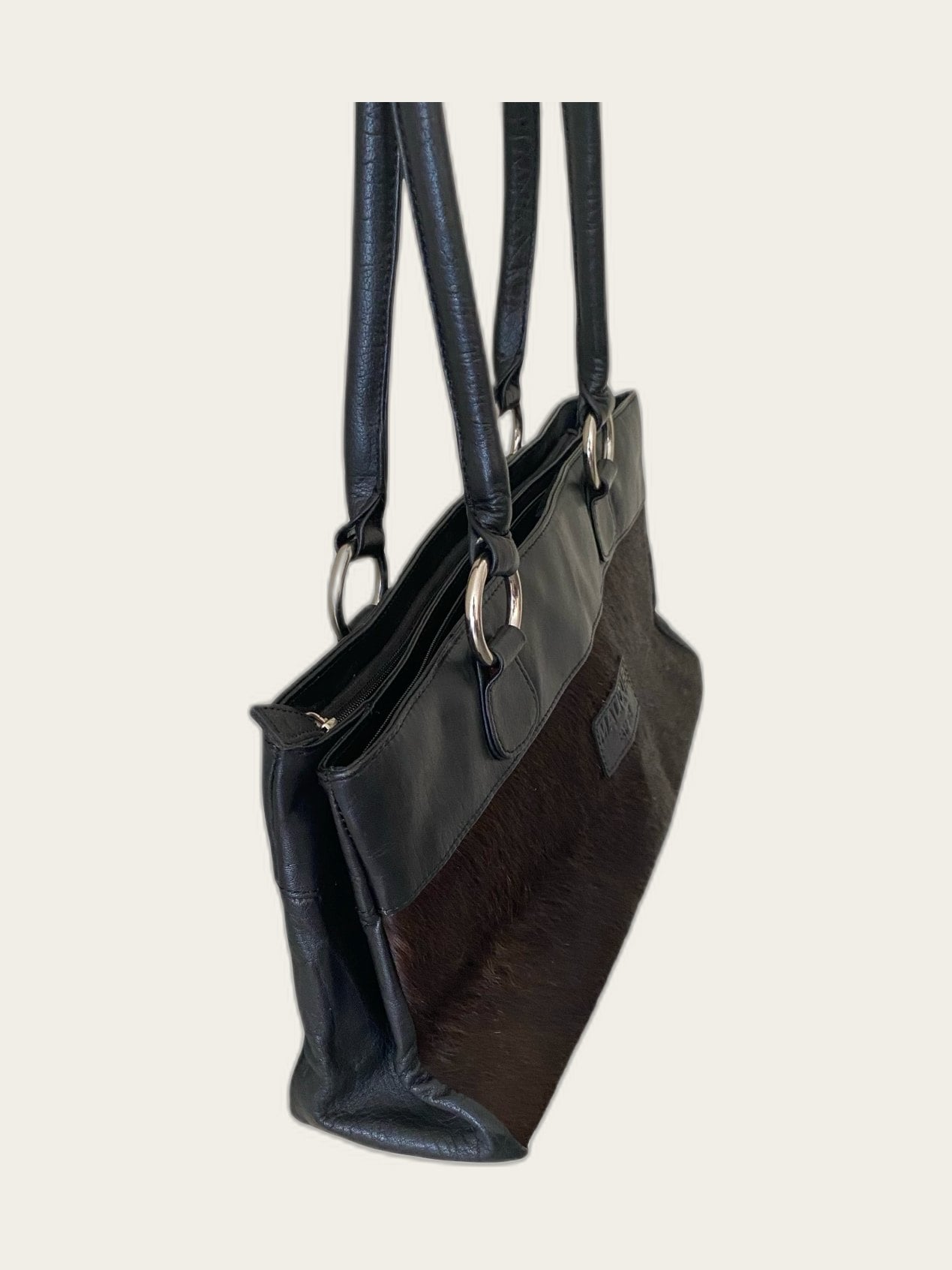 Cowhidebag leder wast-west tote model