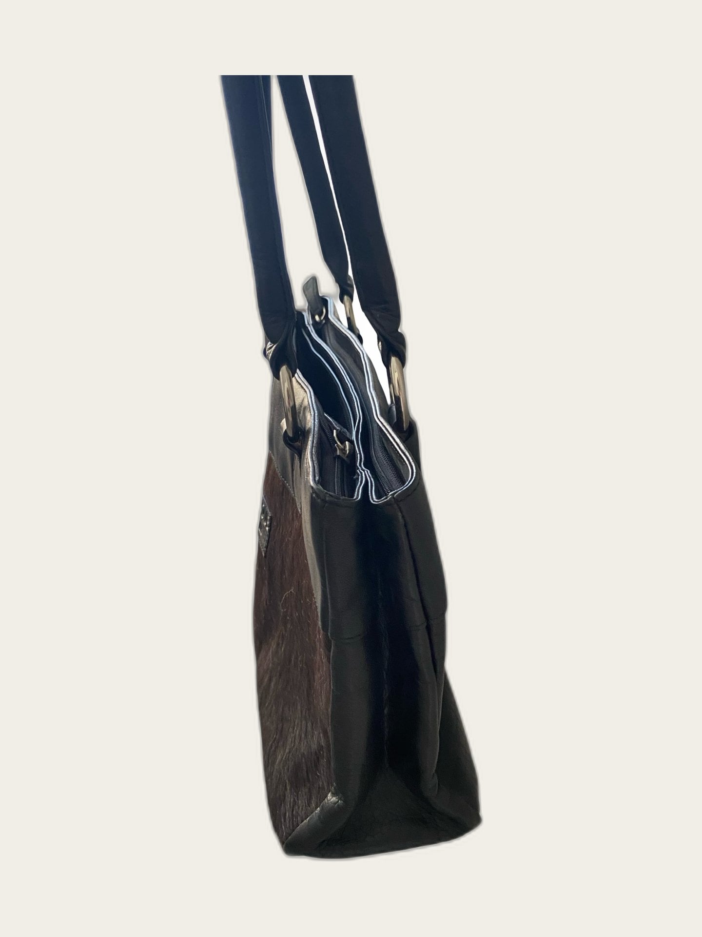 Cowhidebag leder wast-west tote model
