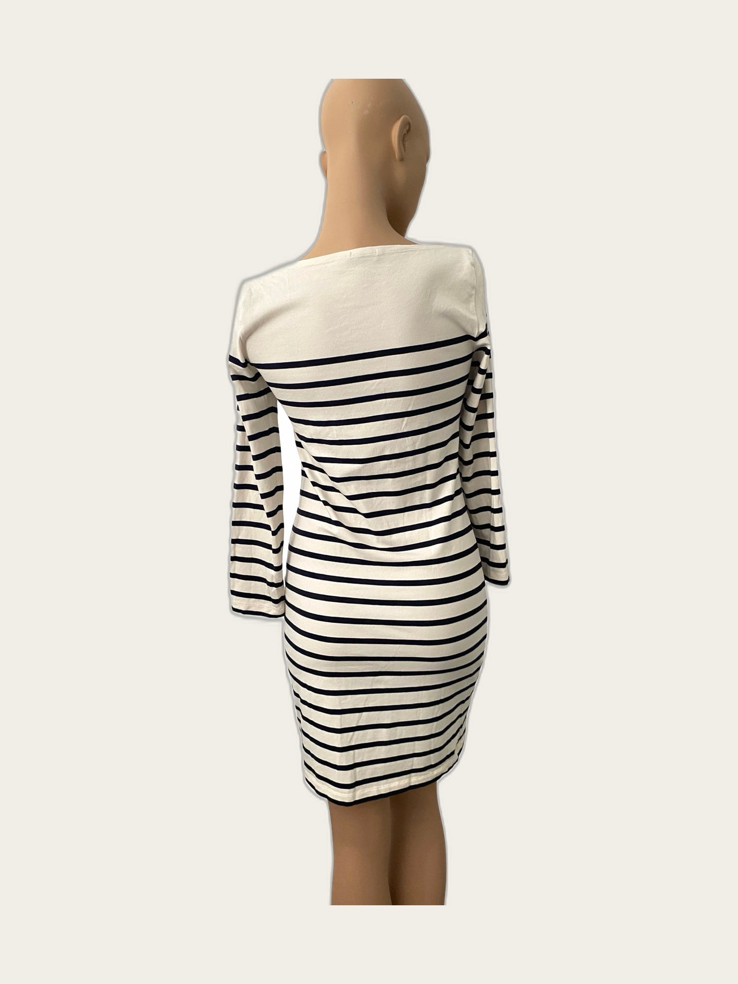 Scandi minimalistische Bretonse streep tricot jurk