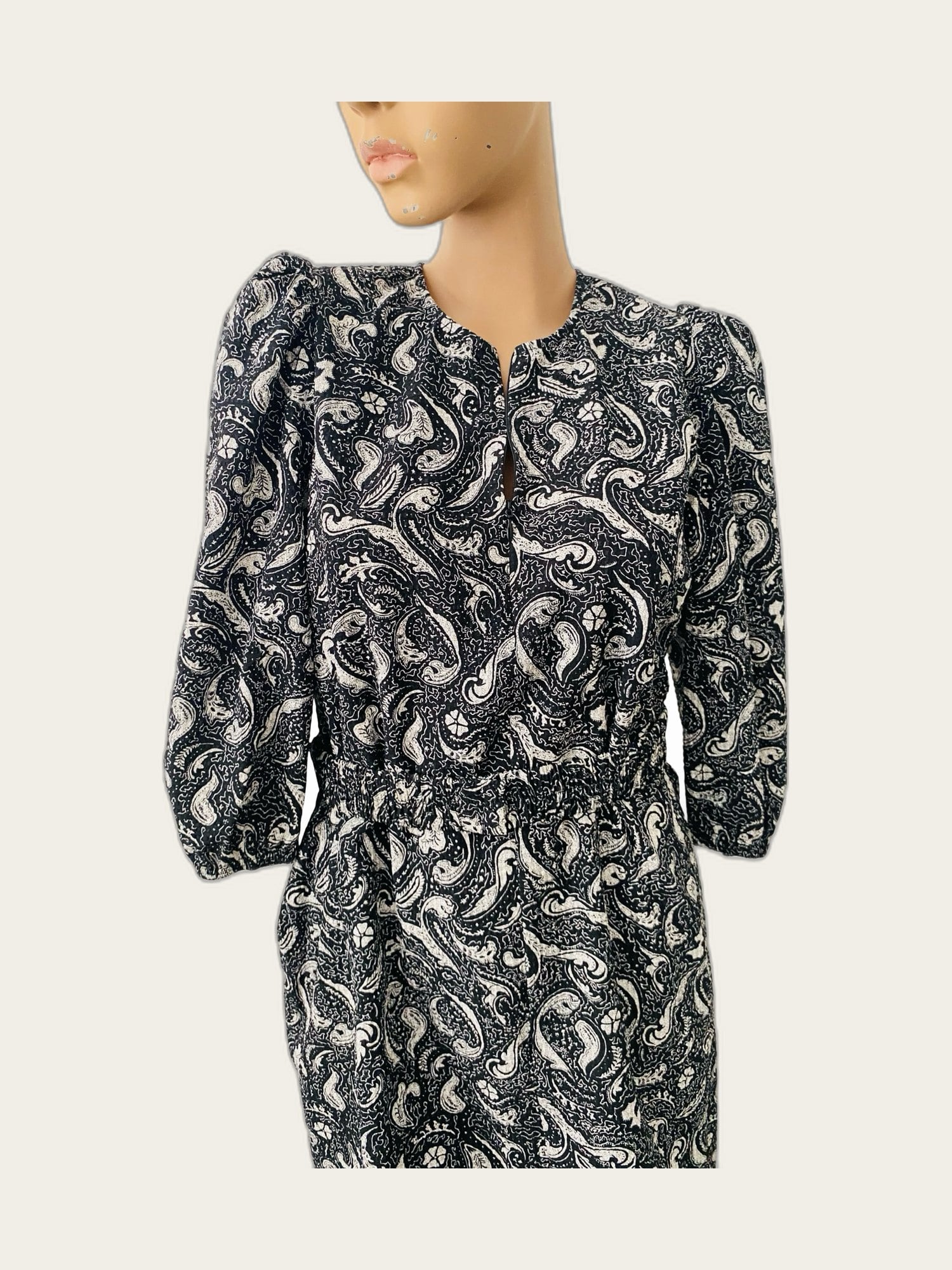 Paisley zomerjurk 3/4 pofmouw