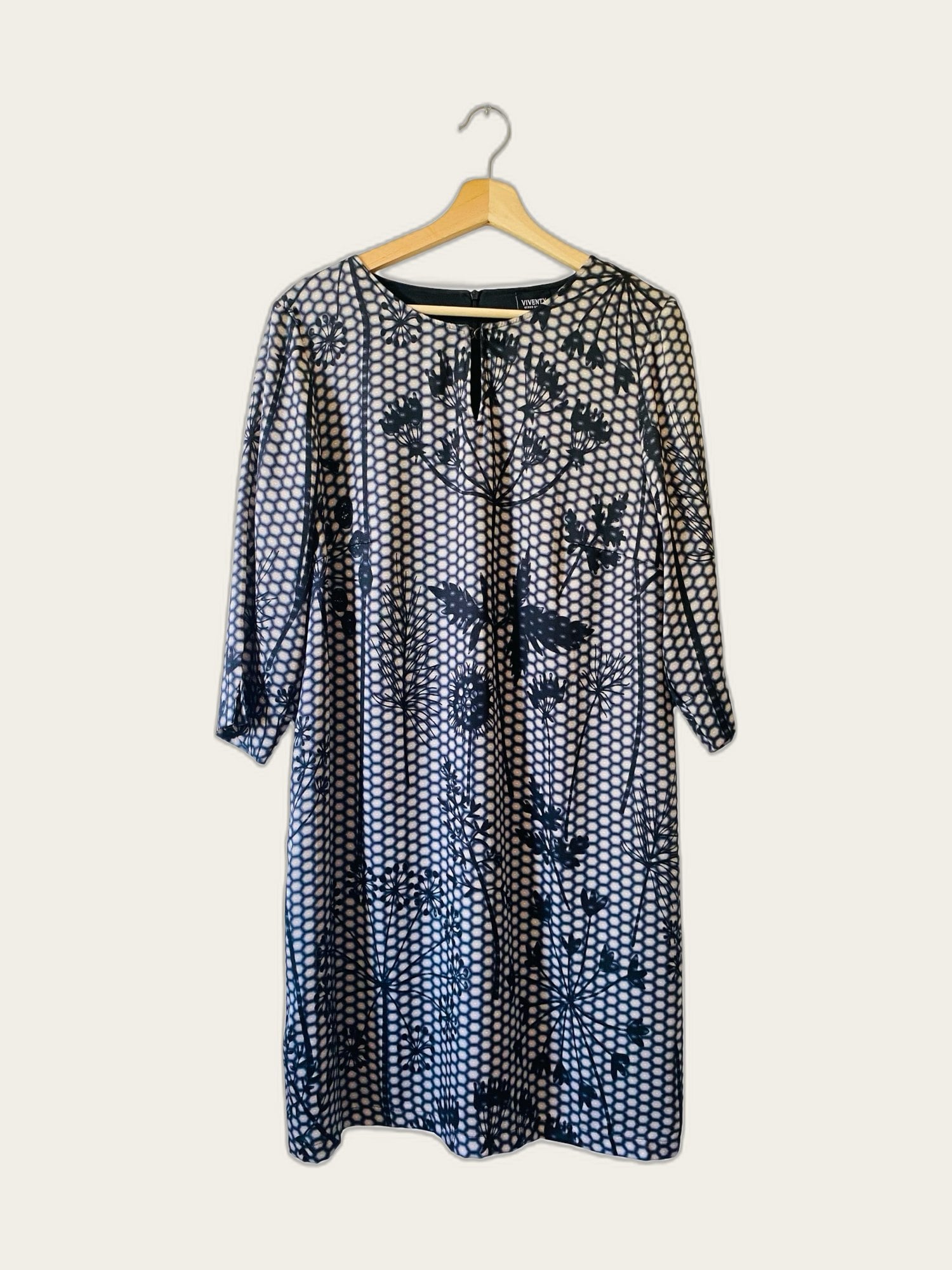 Silk-look jurk 3/4 mouw
