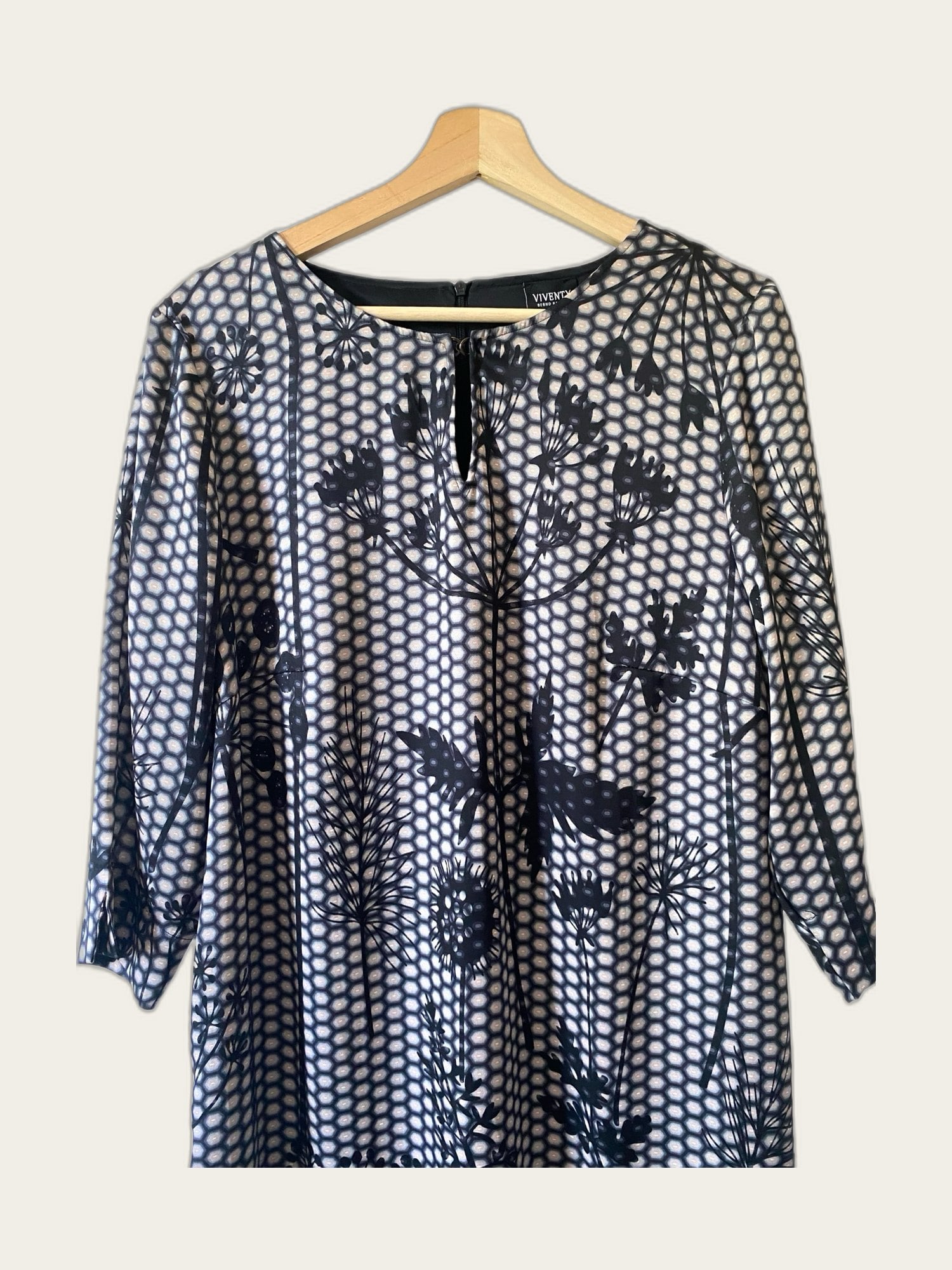 Silk-look jurk 3/4 mouw