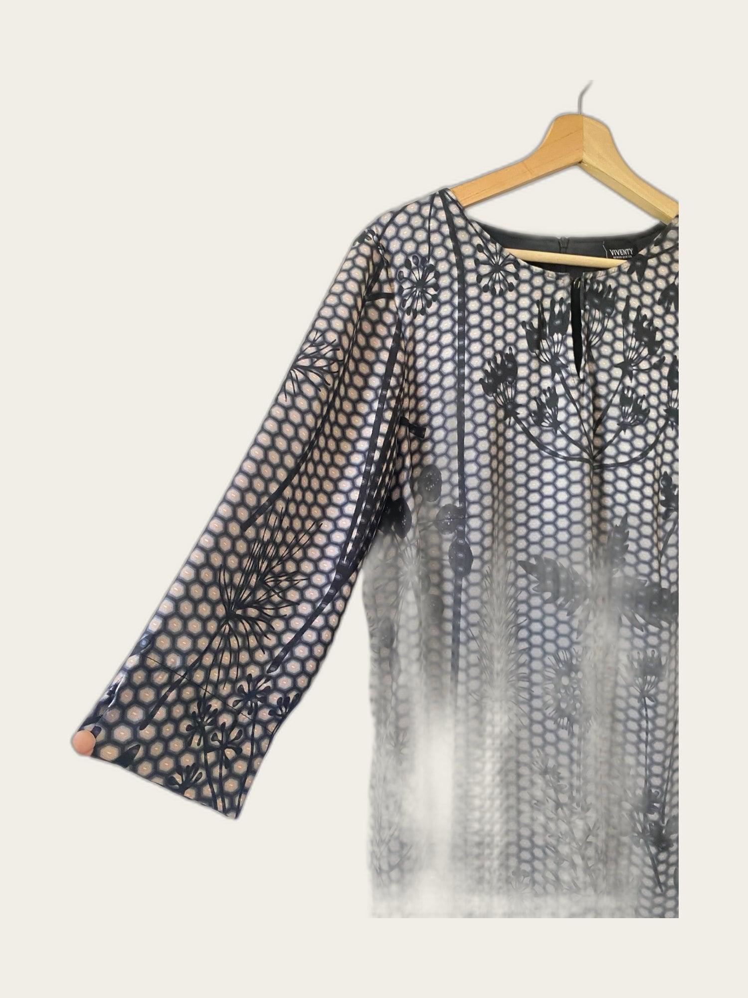 Silk-look jurk 3/4 mouw