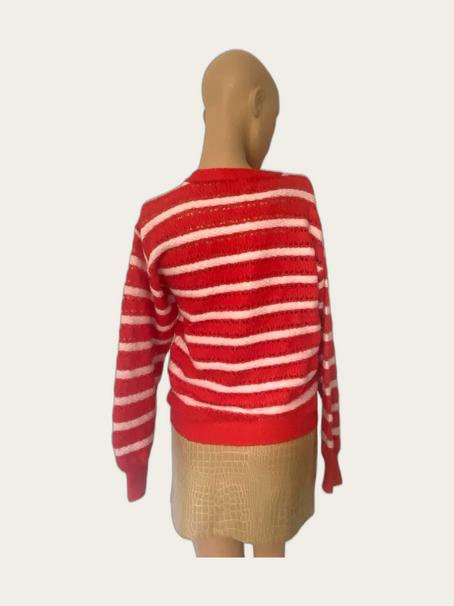 Amour gebreid gestreept vest