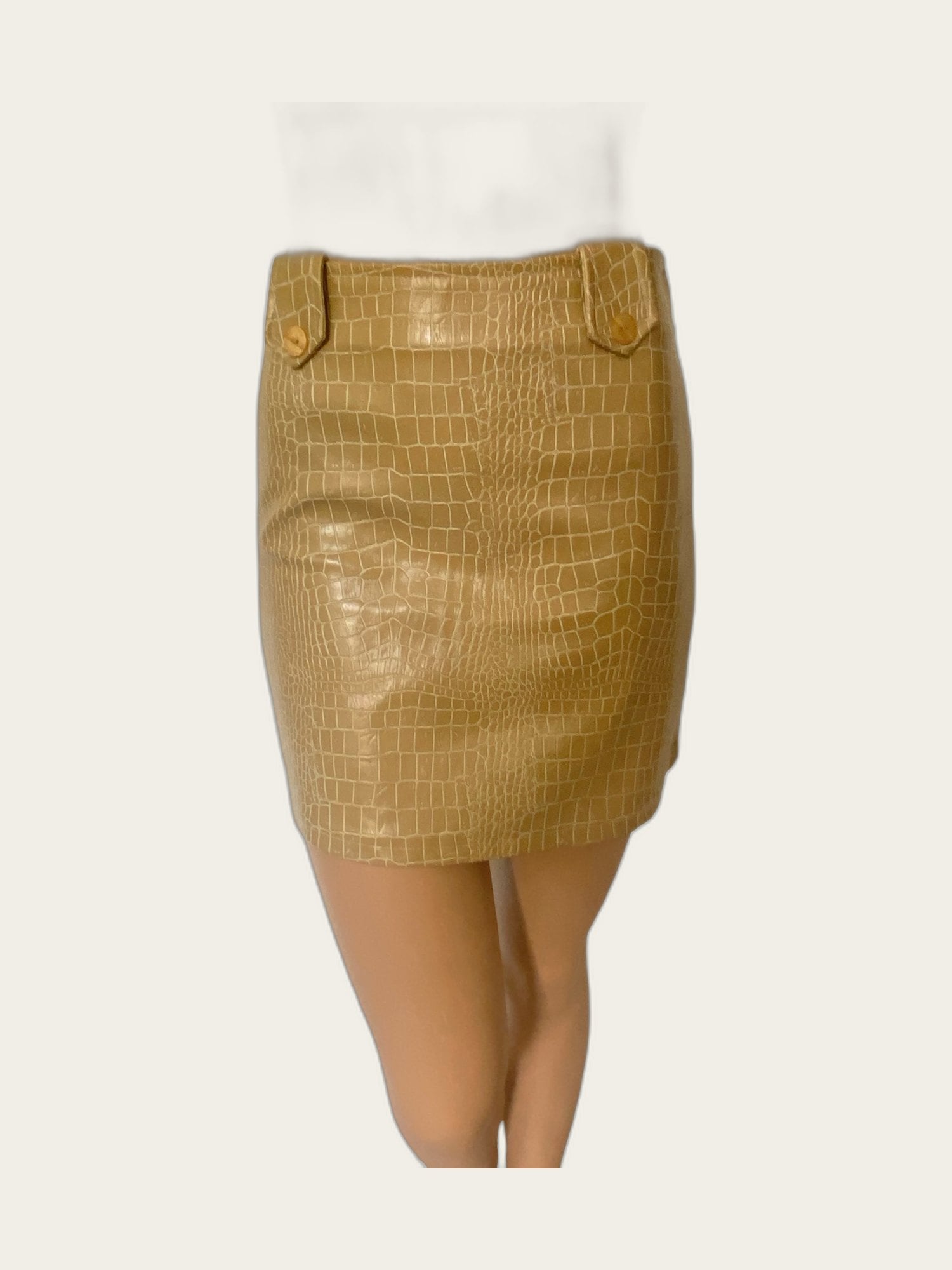 Faux leather korte rok krokodillenprint