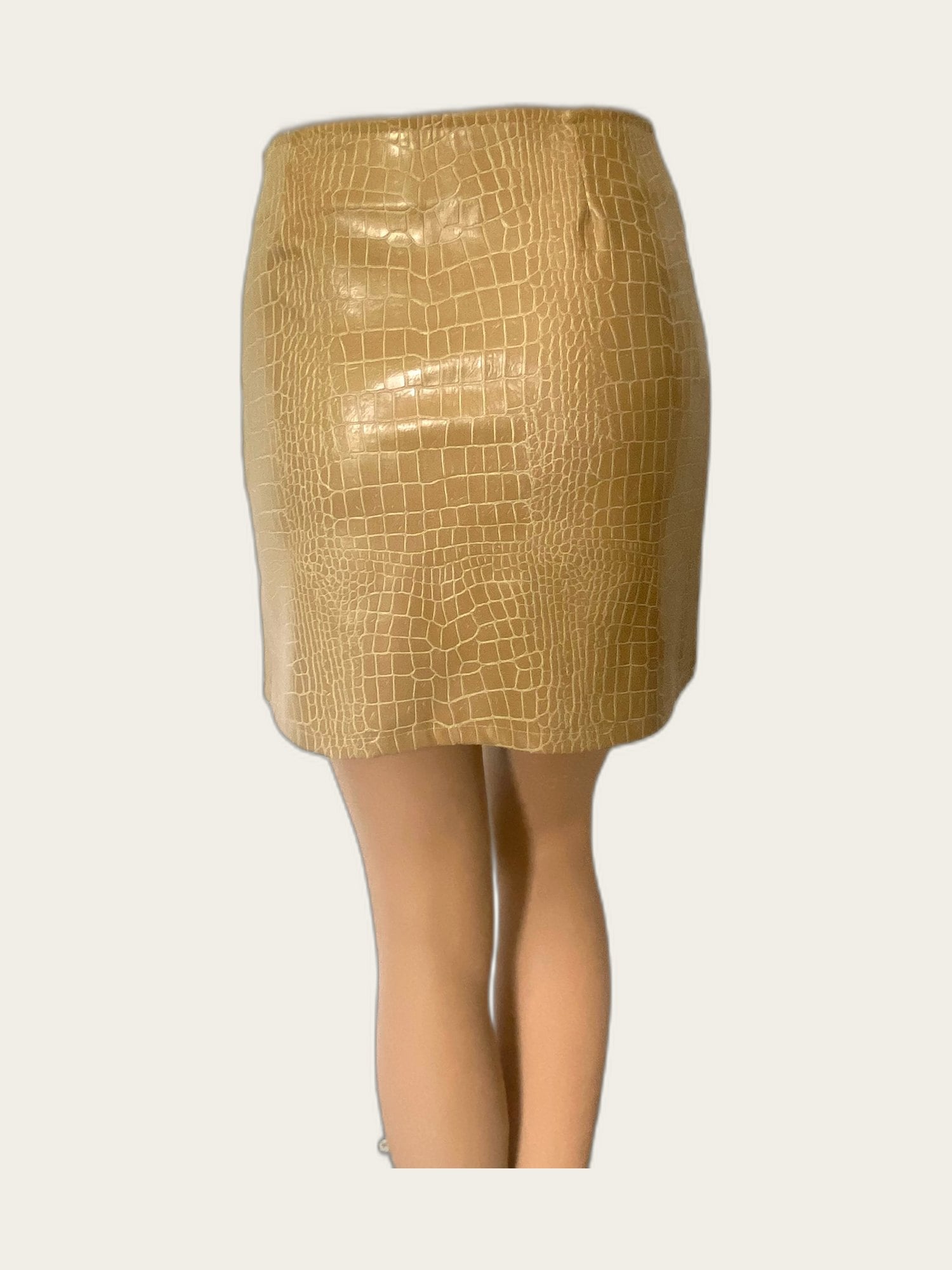 Faux leather korte rok krokodillenprint