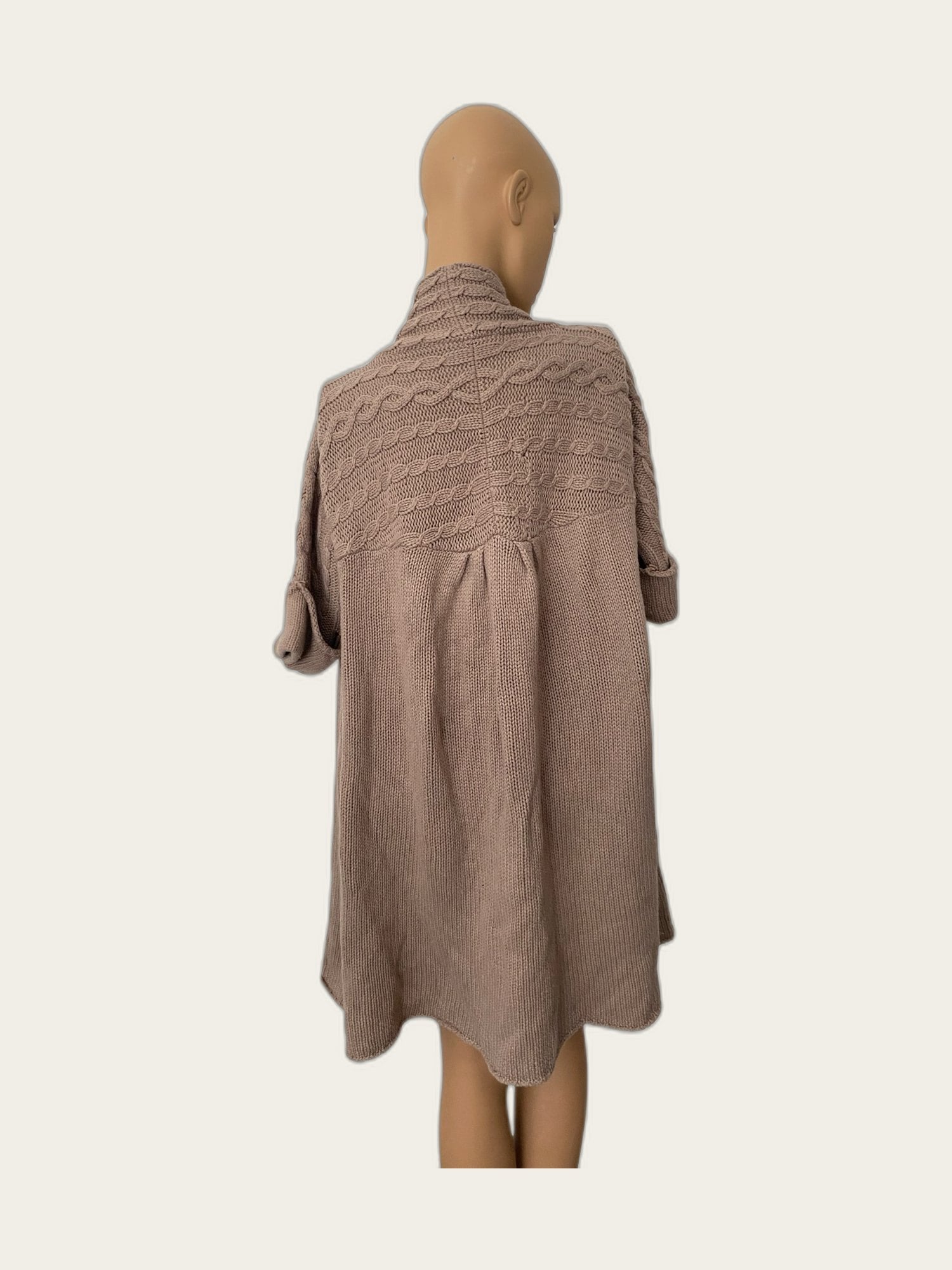 Halflang gebreid vest 3/4 mouw