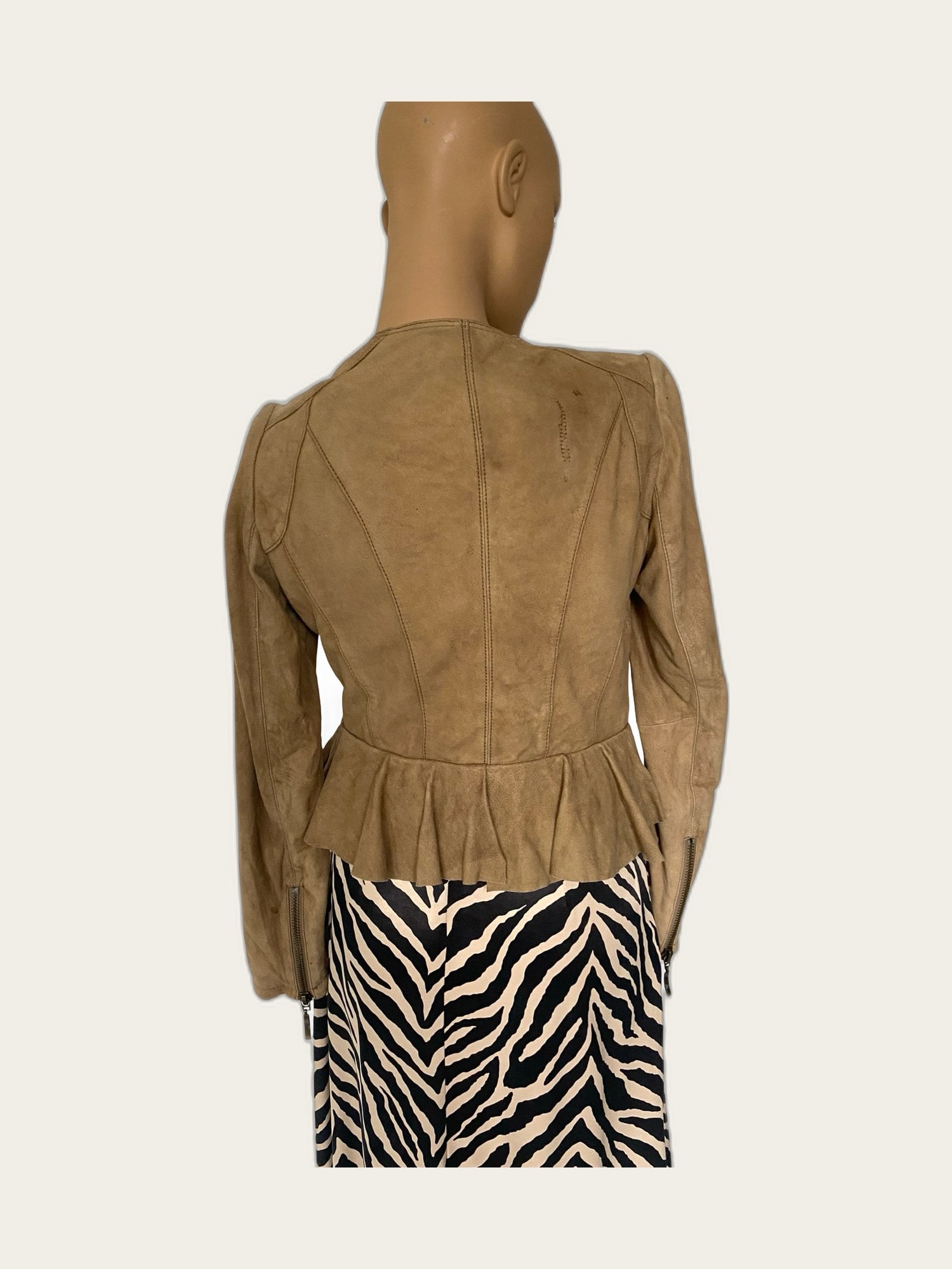Suède bikers jacket peplum