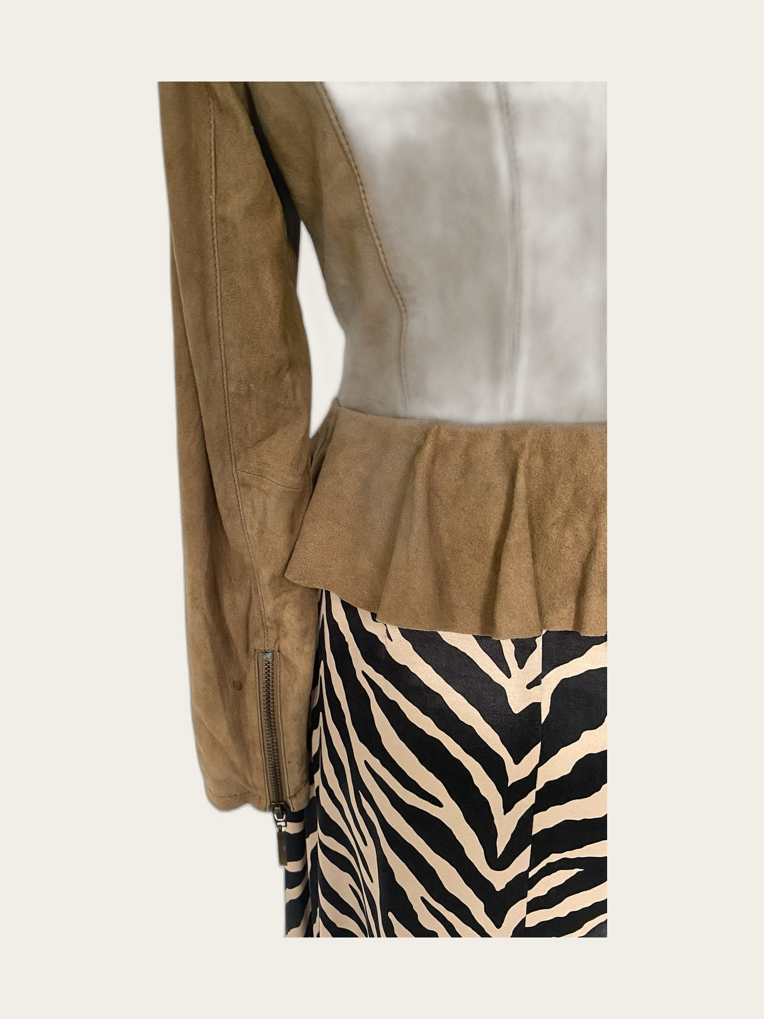 Suède bikers jacket peplum