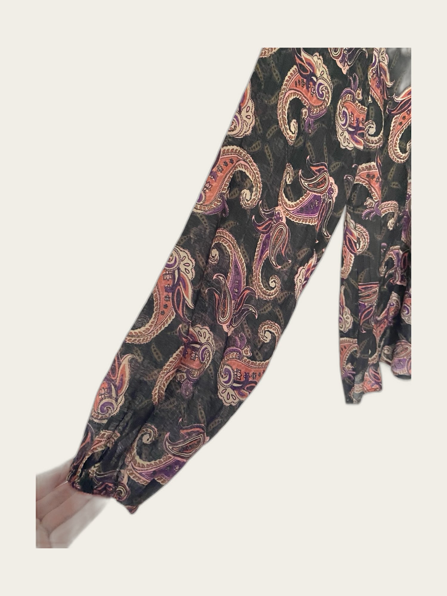 Blouse lange mouw en hoge hals