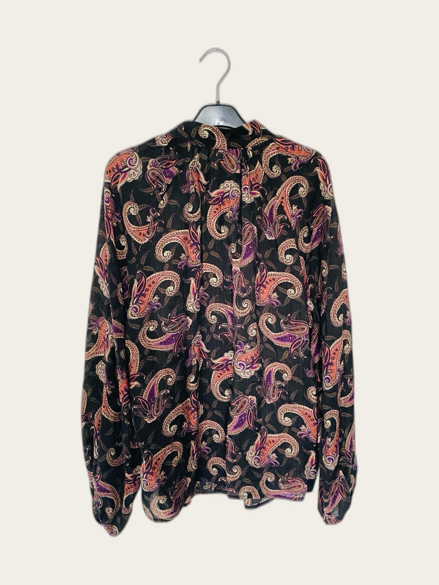 Blouse lange mouw en hoge hals
