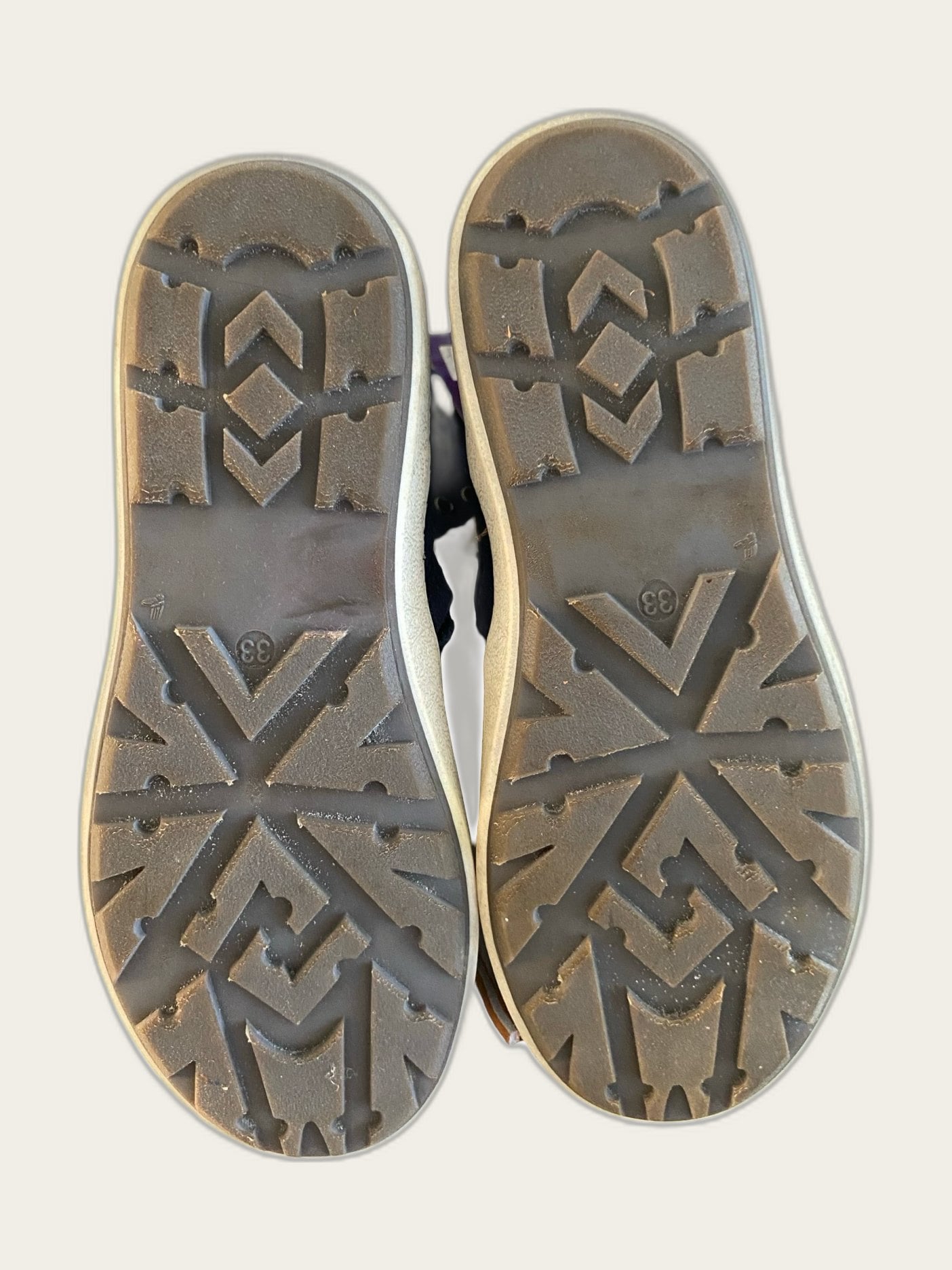 Suède veterboots met bont-voering maat 33