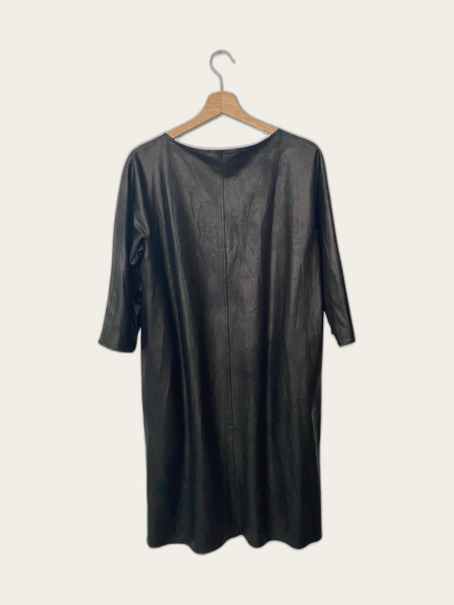 Leather look A-lijn jurk met zakken