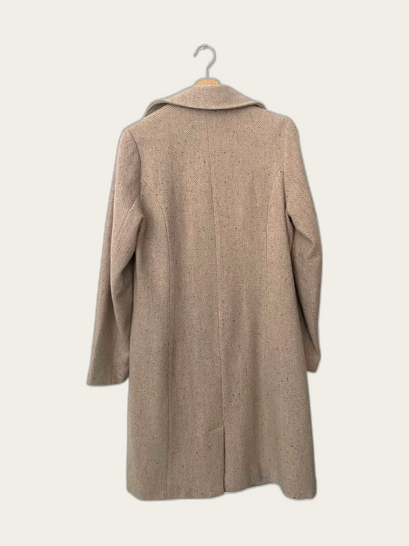 Vintage retro 60s 70s halflange wollen tweed winterjas