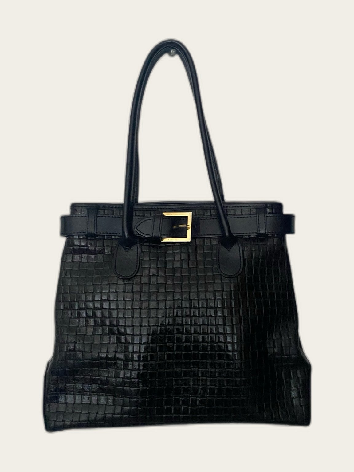 Elegante klassieke vintage leren shopper