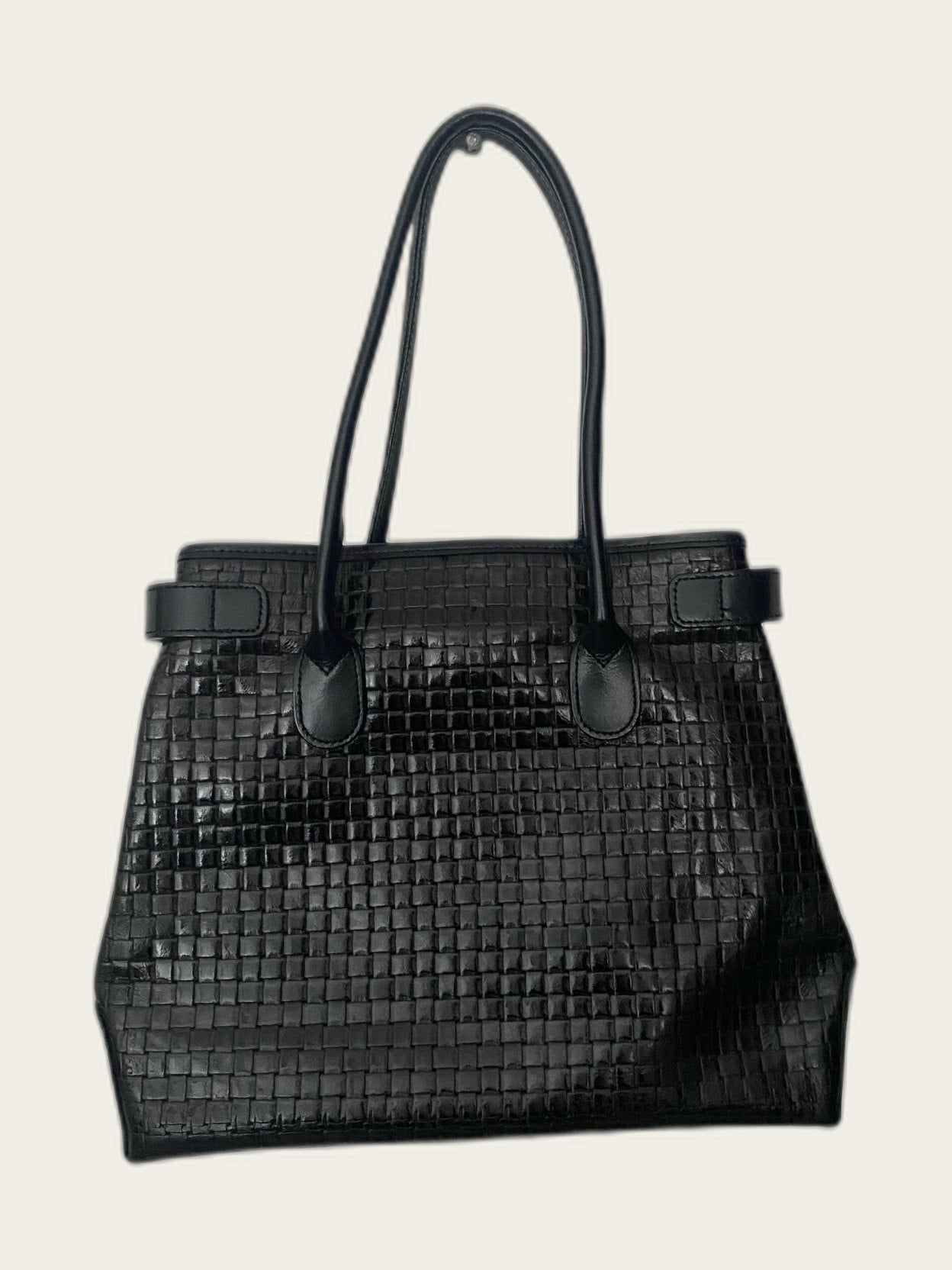Elegante klassieke vintage leren shopper