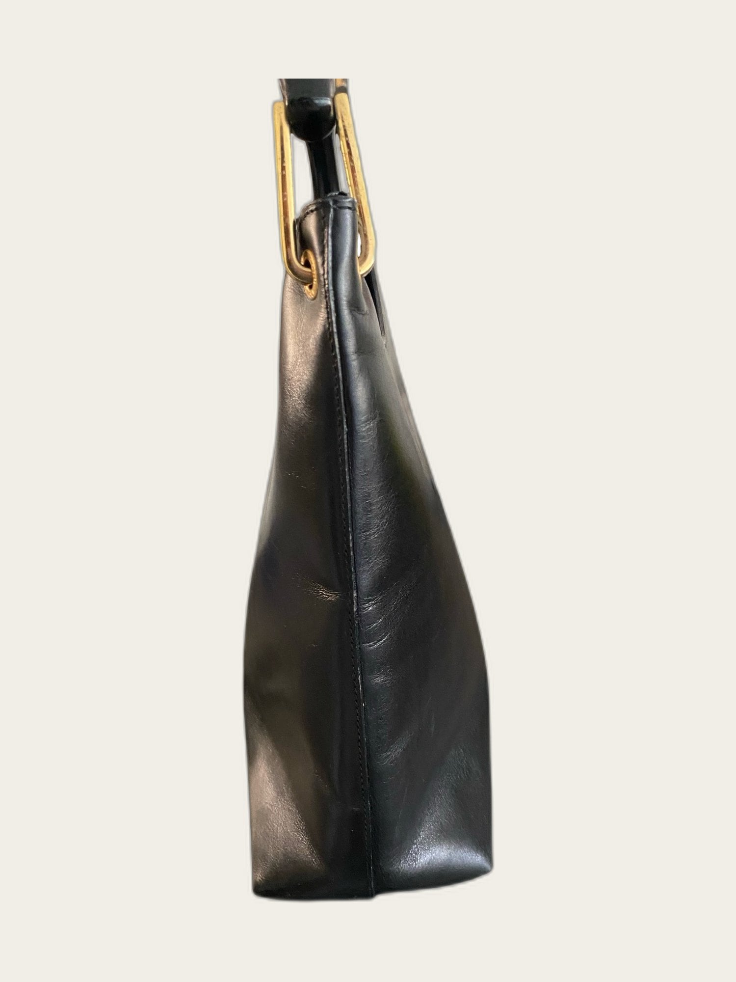 Bamboo hobo handtas leder