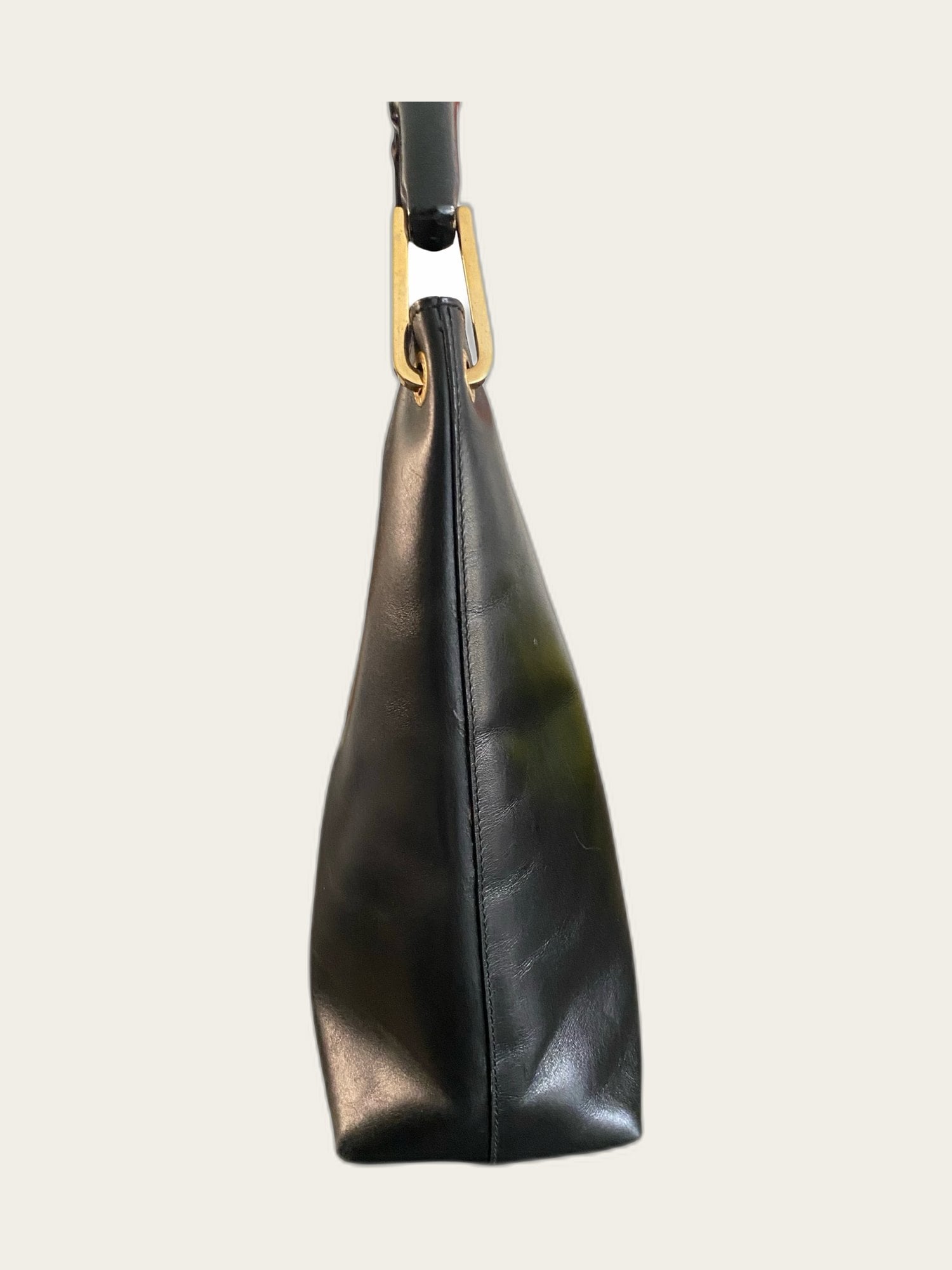 Bamboo hobo handtas leder