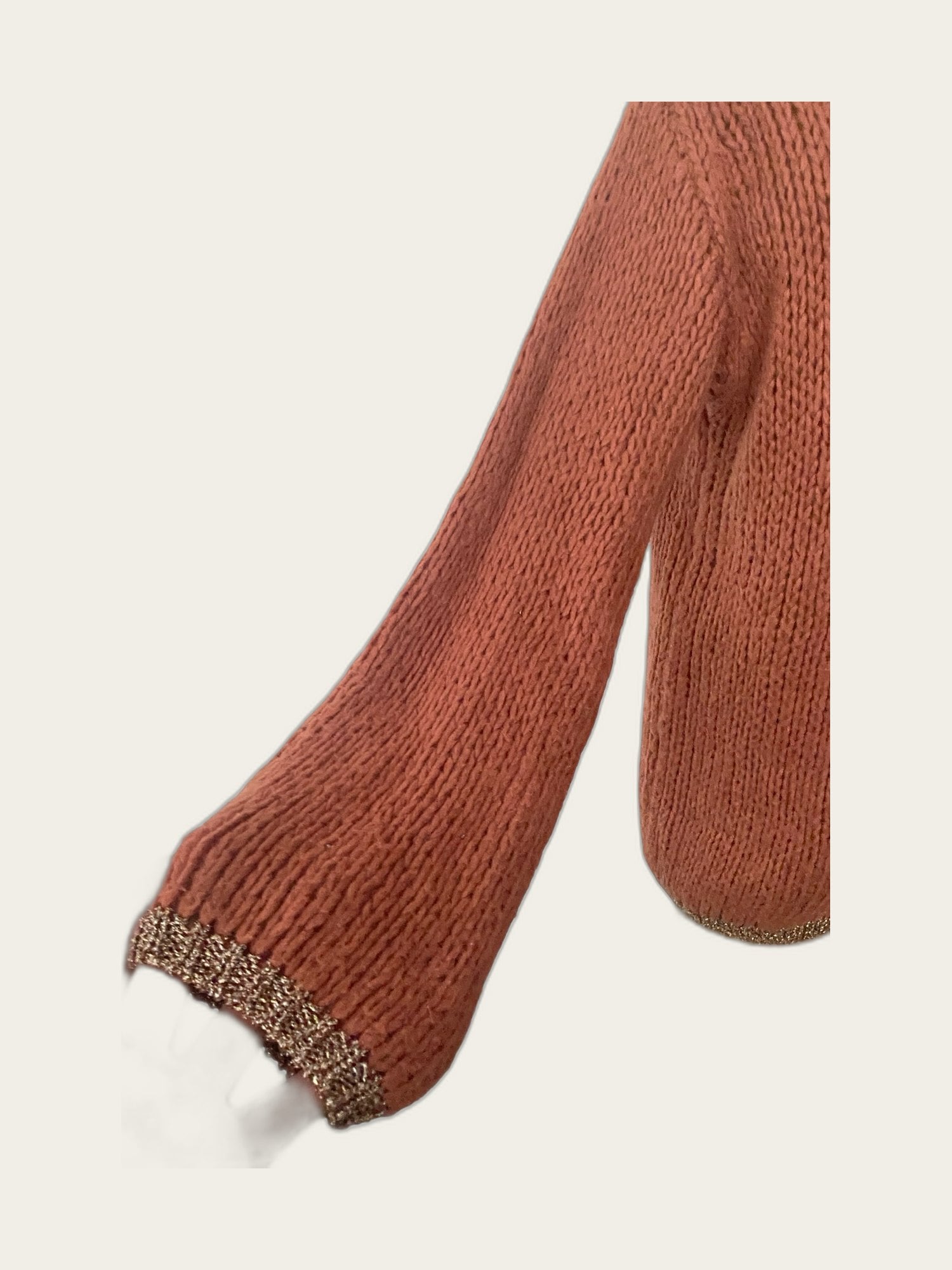 Grof gebreid oversized vest mohair met goud glitter randje
