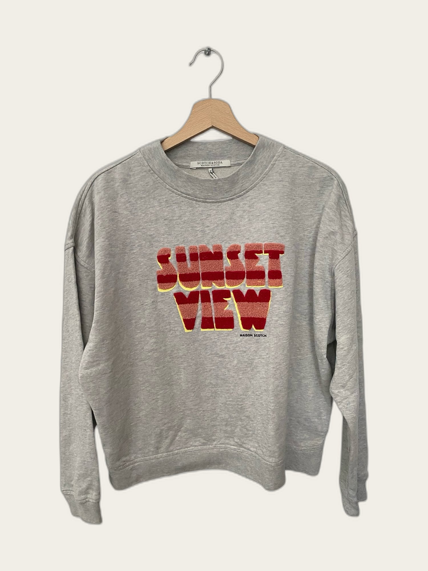 Sweater met applicatie ‘sunset view’