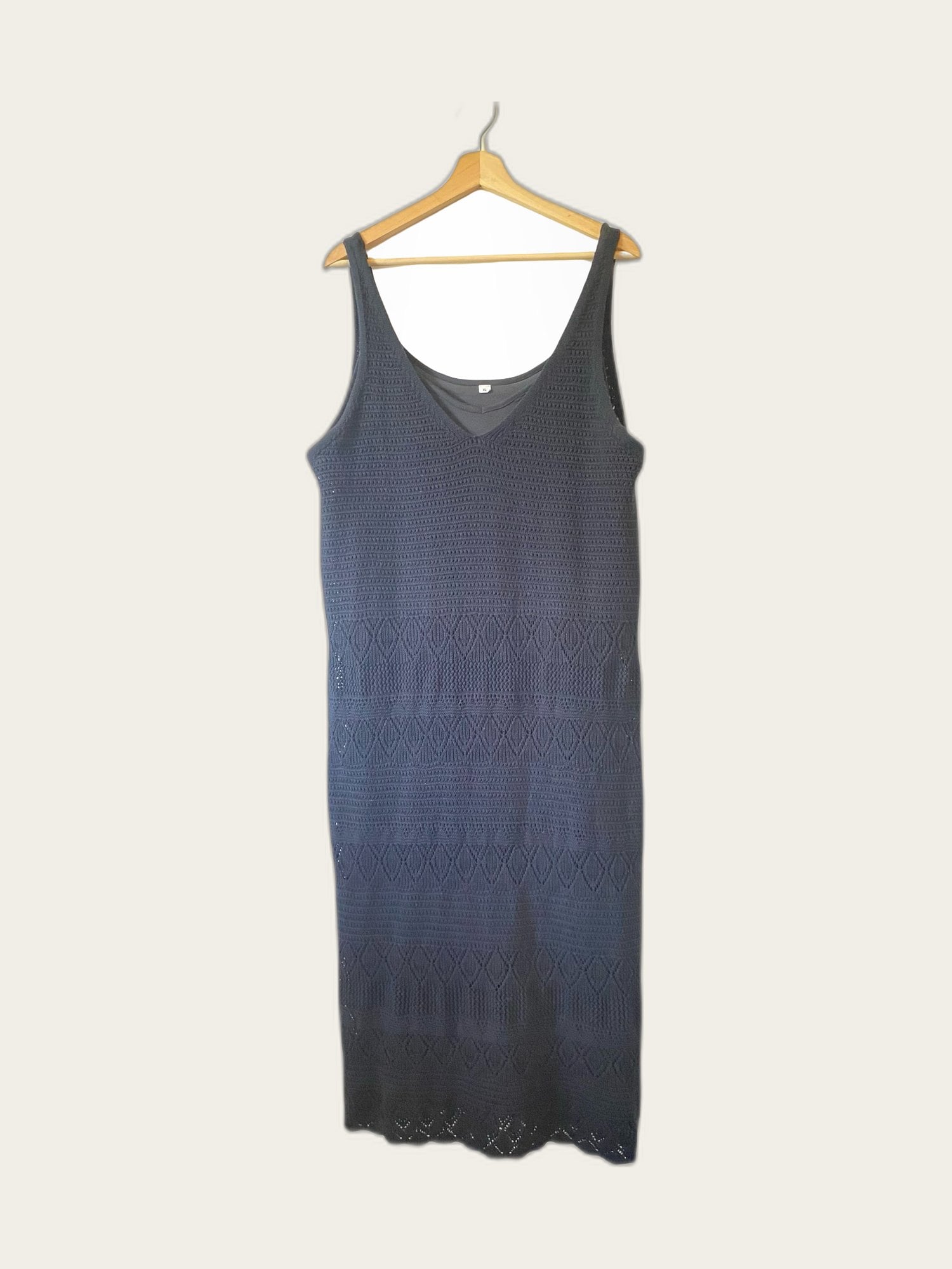 Crochet lange mouwloze jurk