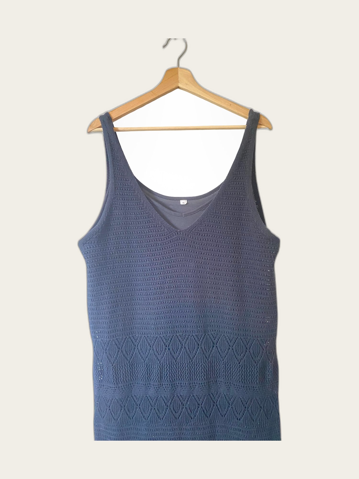 Crochet lange mouwloze jurk
