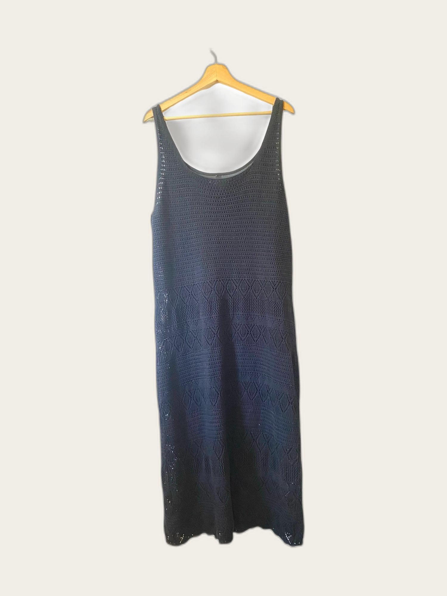 Crochet lange mouwloze jurk