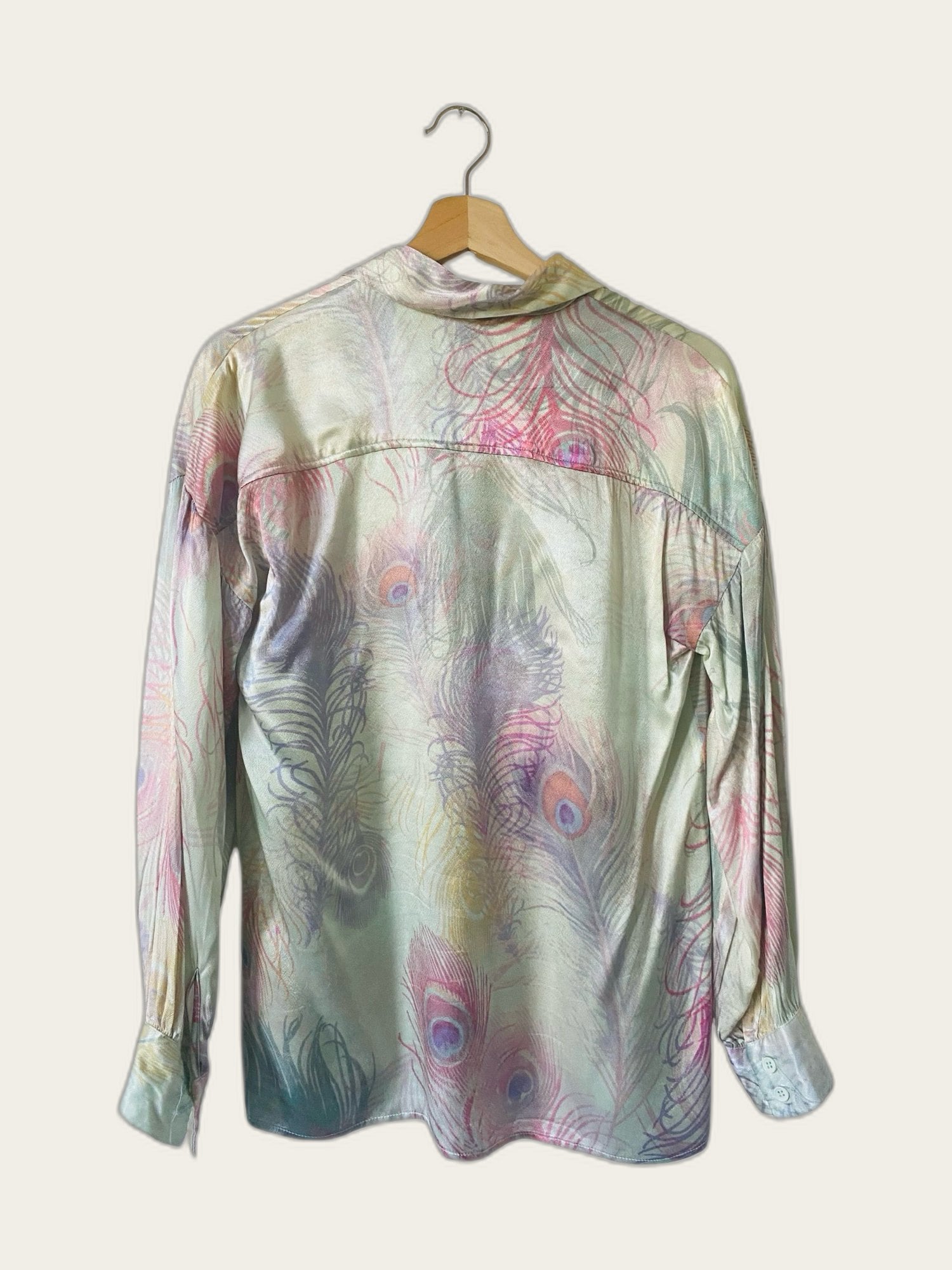Satijnen oversized blouse print lange mouw