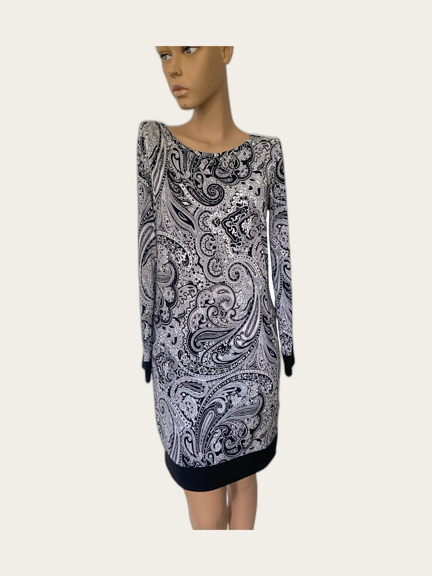 Jersey jurk Paisley lange mouw