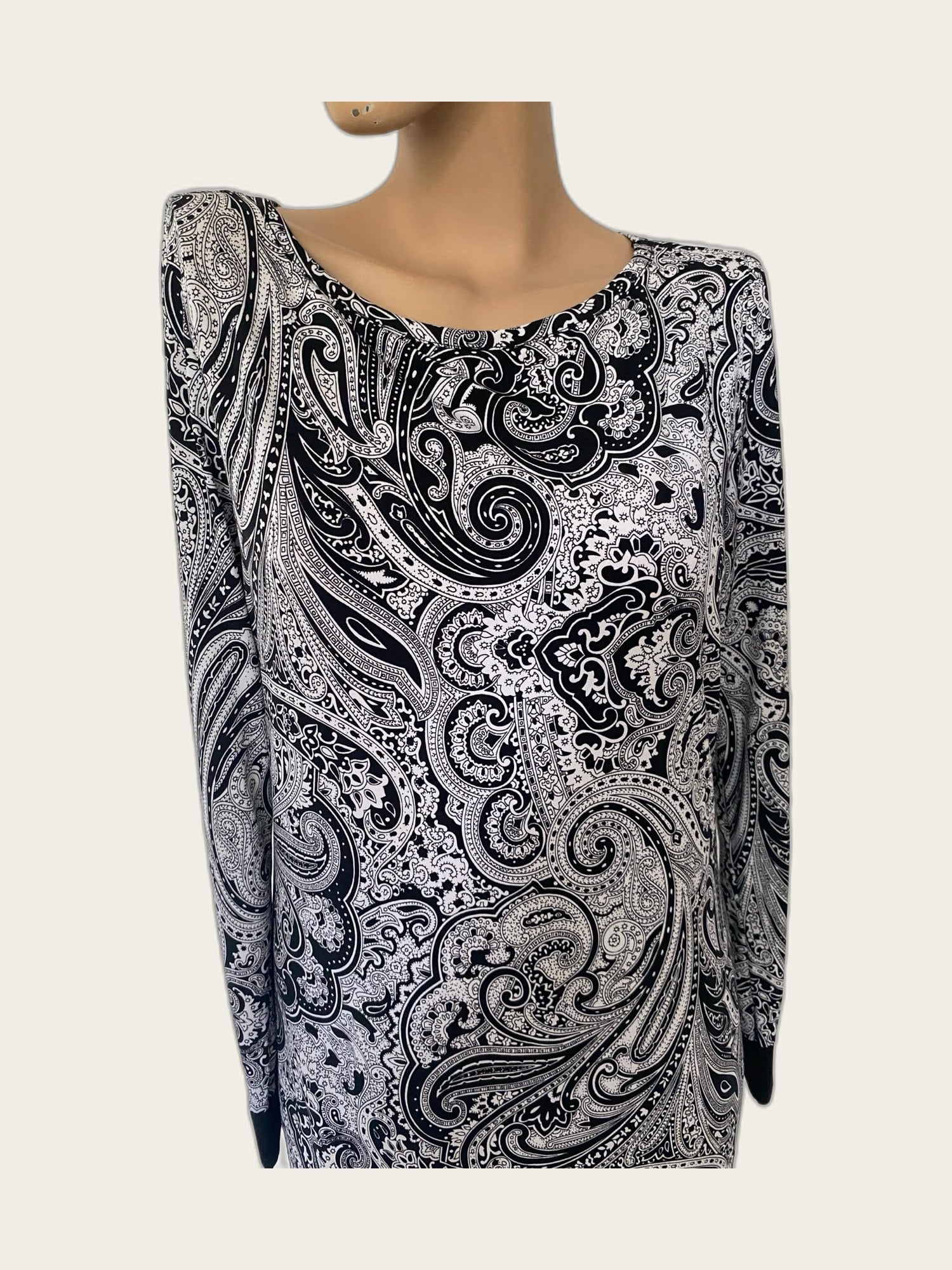 Jersey jurk Paisley lange mouw